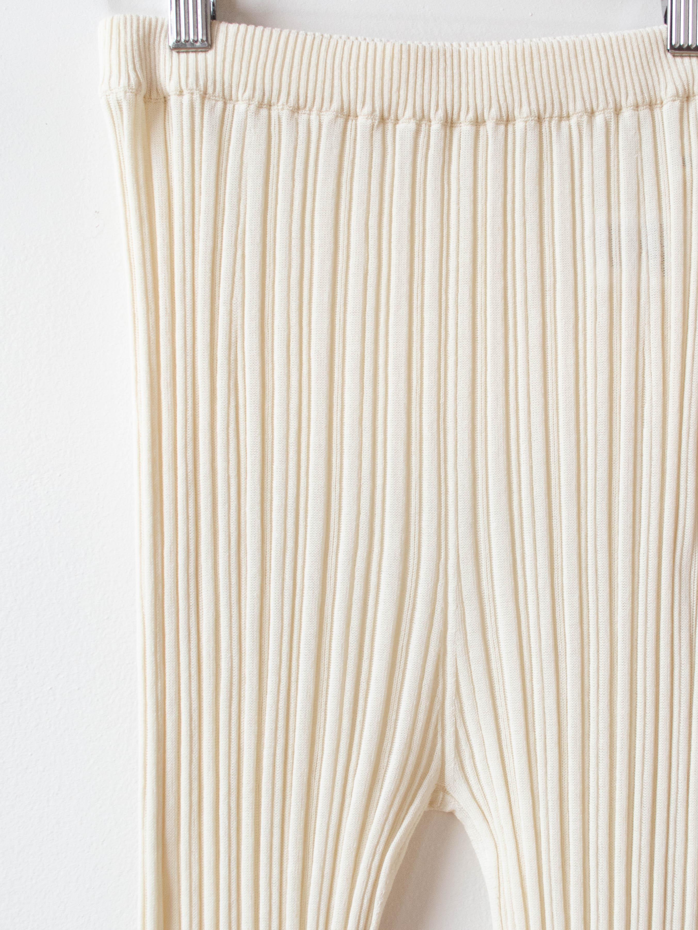 Namu Shop - Unfil High Twist Cotton Ribbed Knit Leggings - Off White
