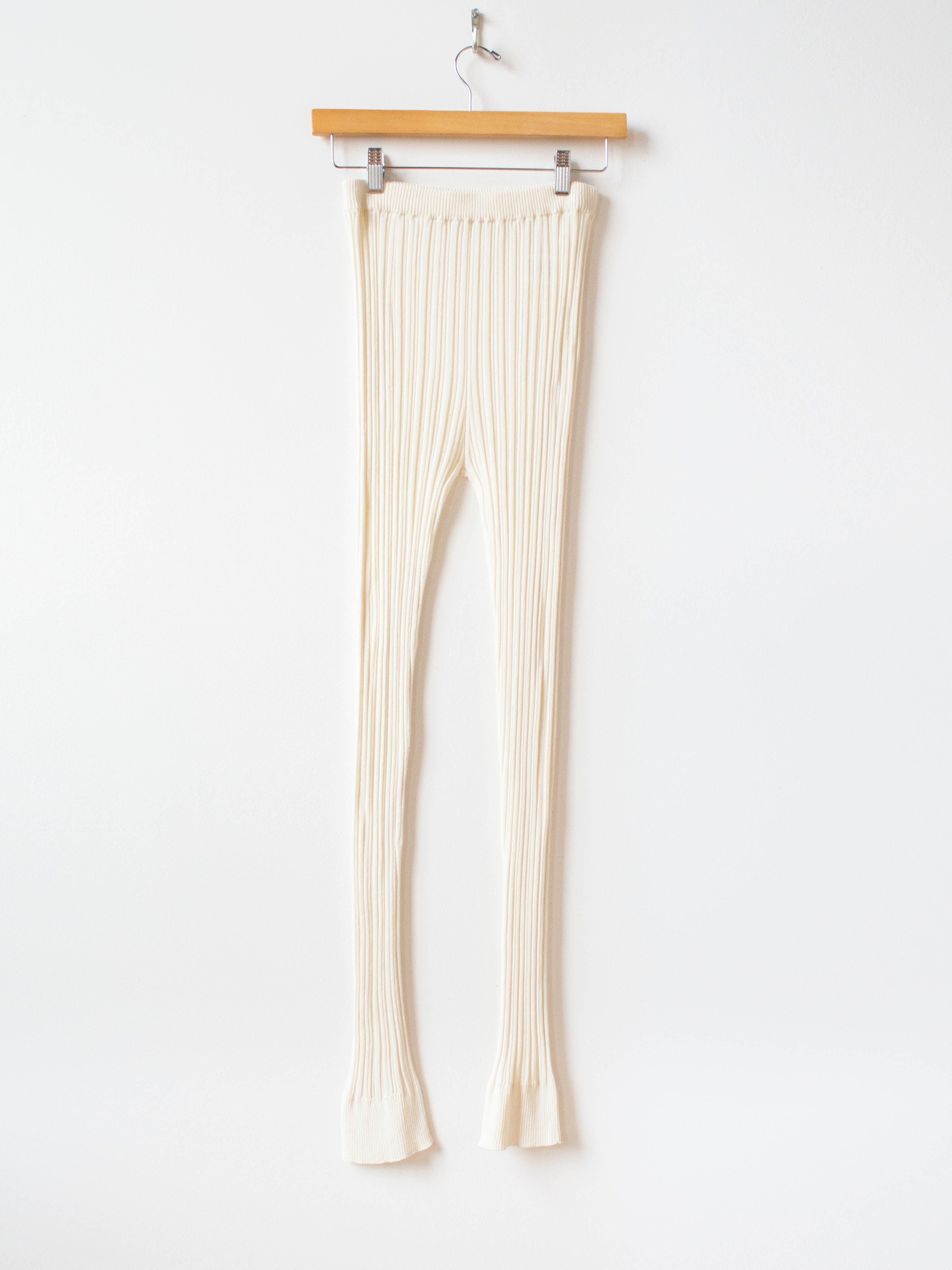 Namu Shop - Unfil High Twist Cotton Ribbed Knit Leggings - Off White