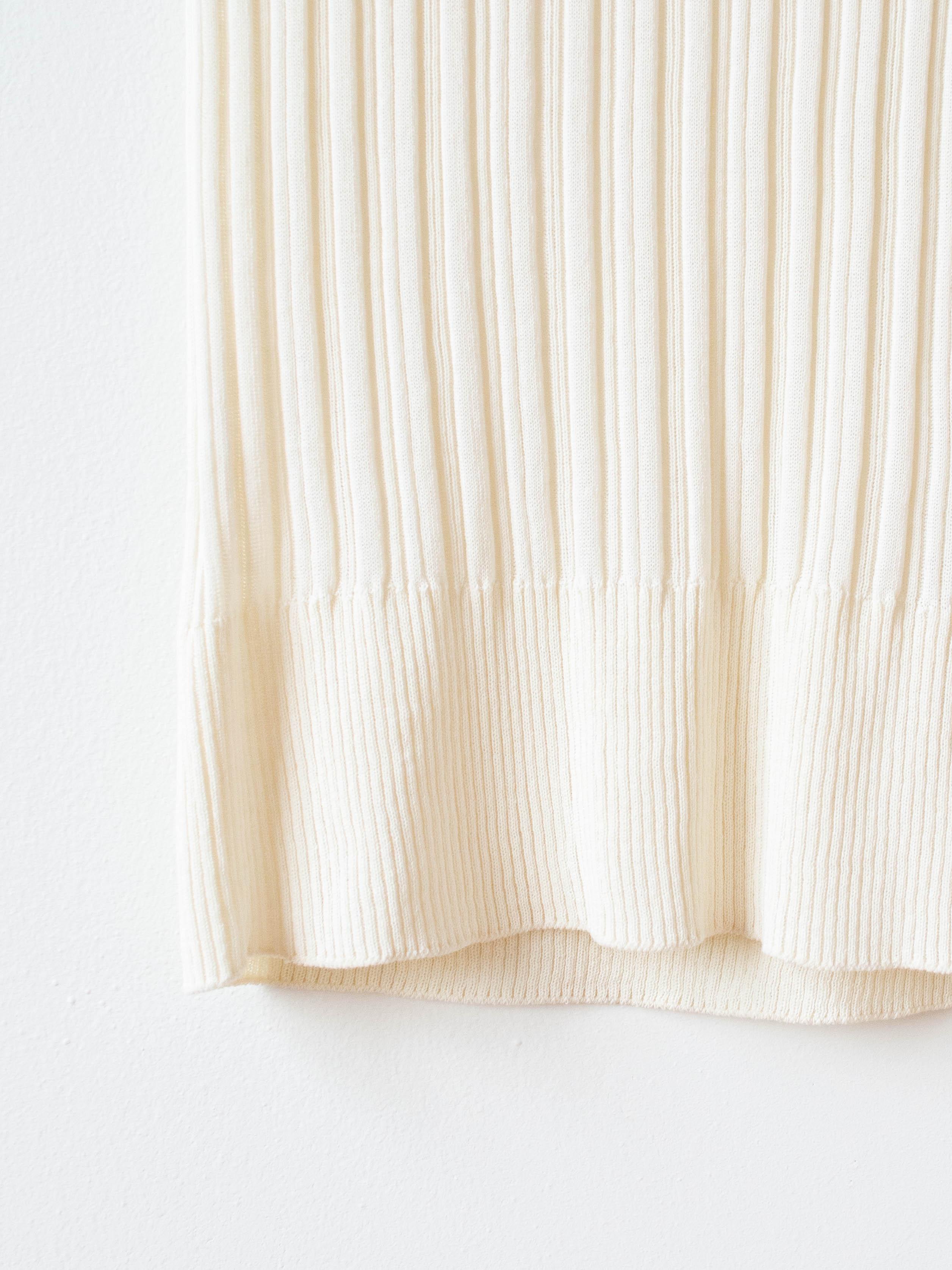 Namu Shop - Unfil High Twist Cotton Ribbed Knit Sleeveless Top - Off White