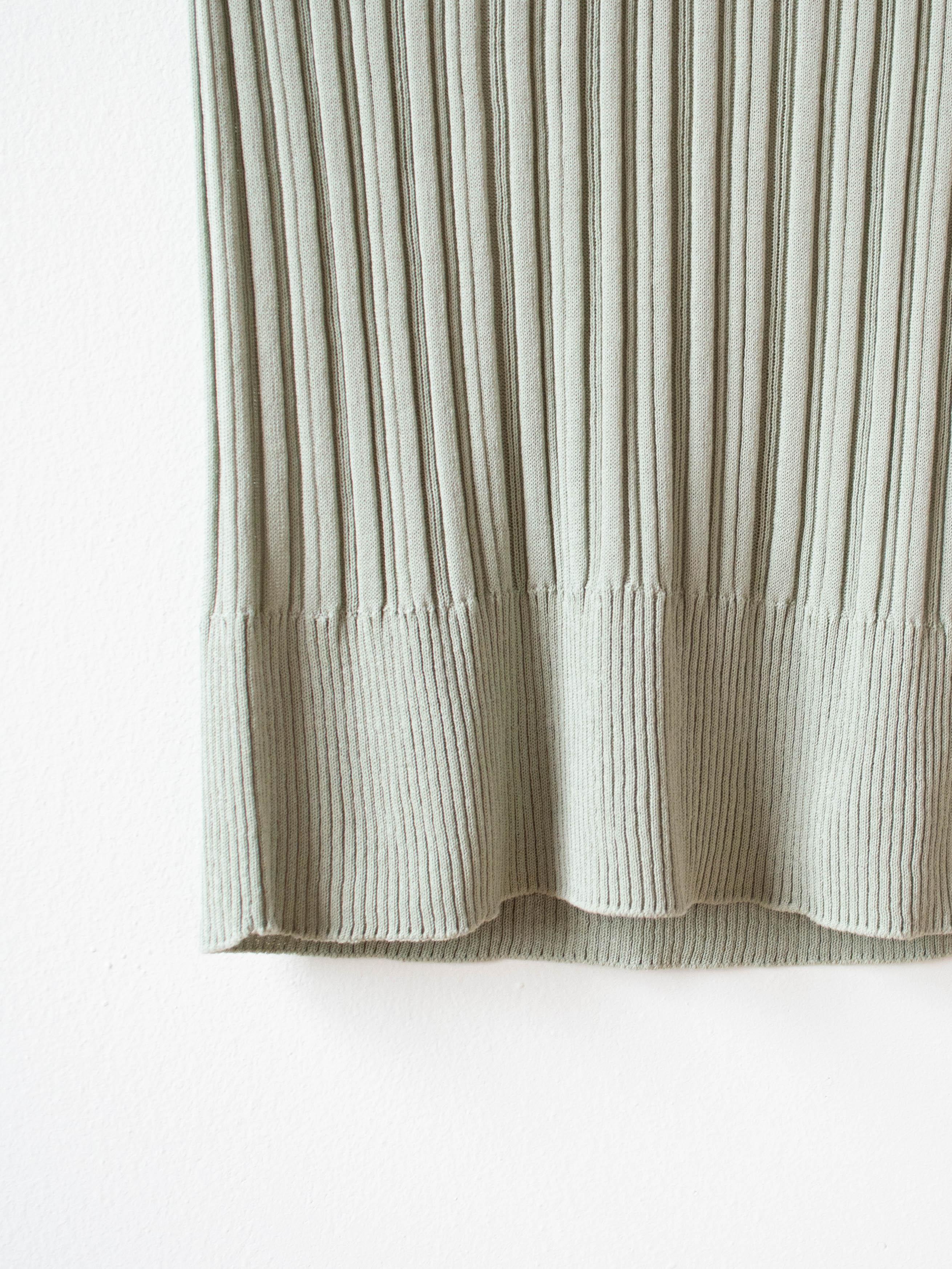 Namu Shop - Unfil High Twist Cotton Ribbed Knit Sleeveless Top - Smokey Green