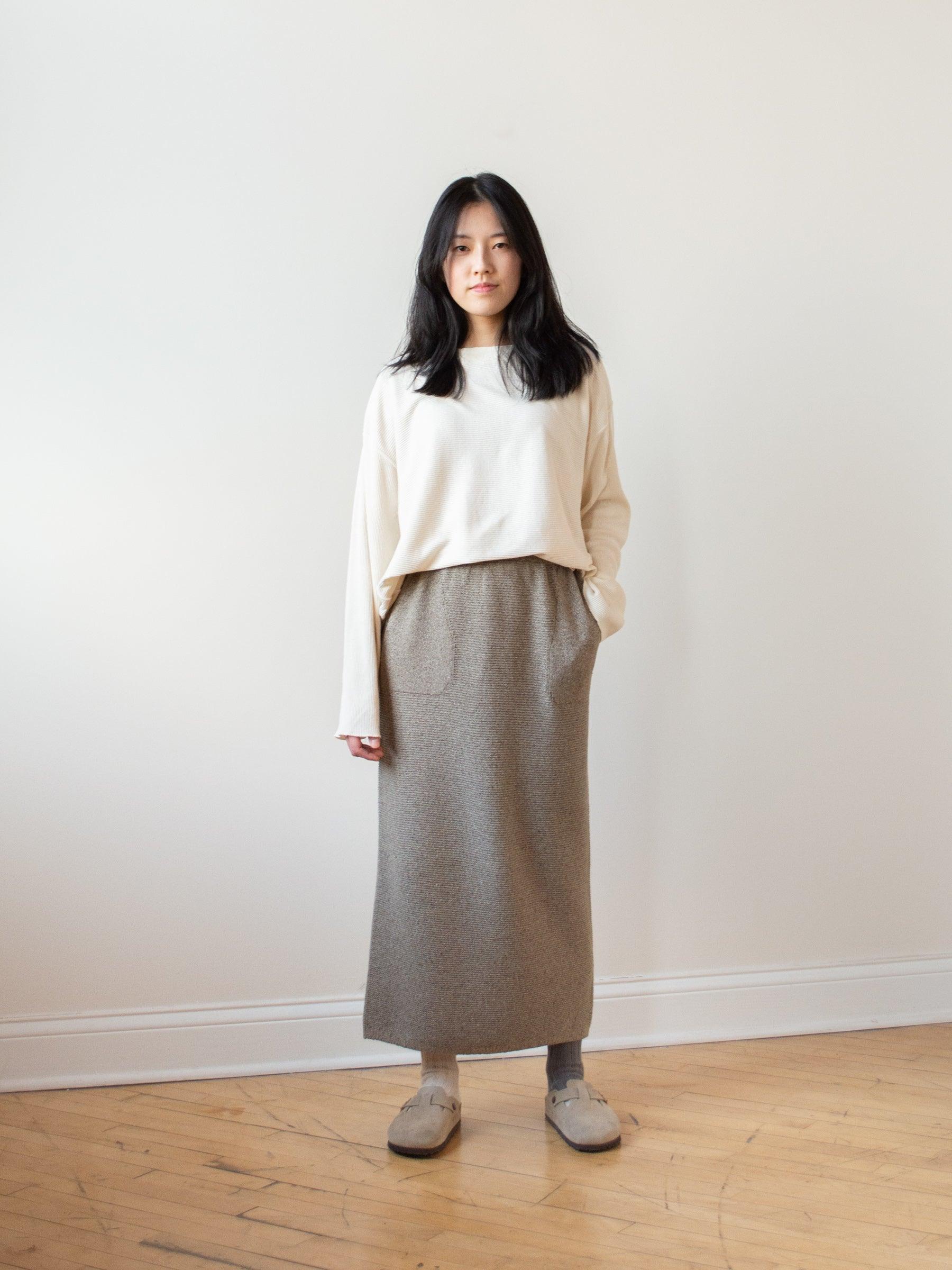 Namu Shop - Unfil Mulberry & Raw Silk Knit Skirt