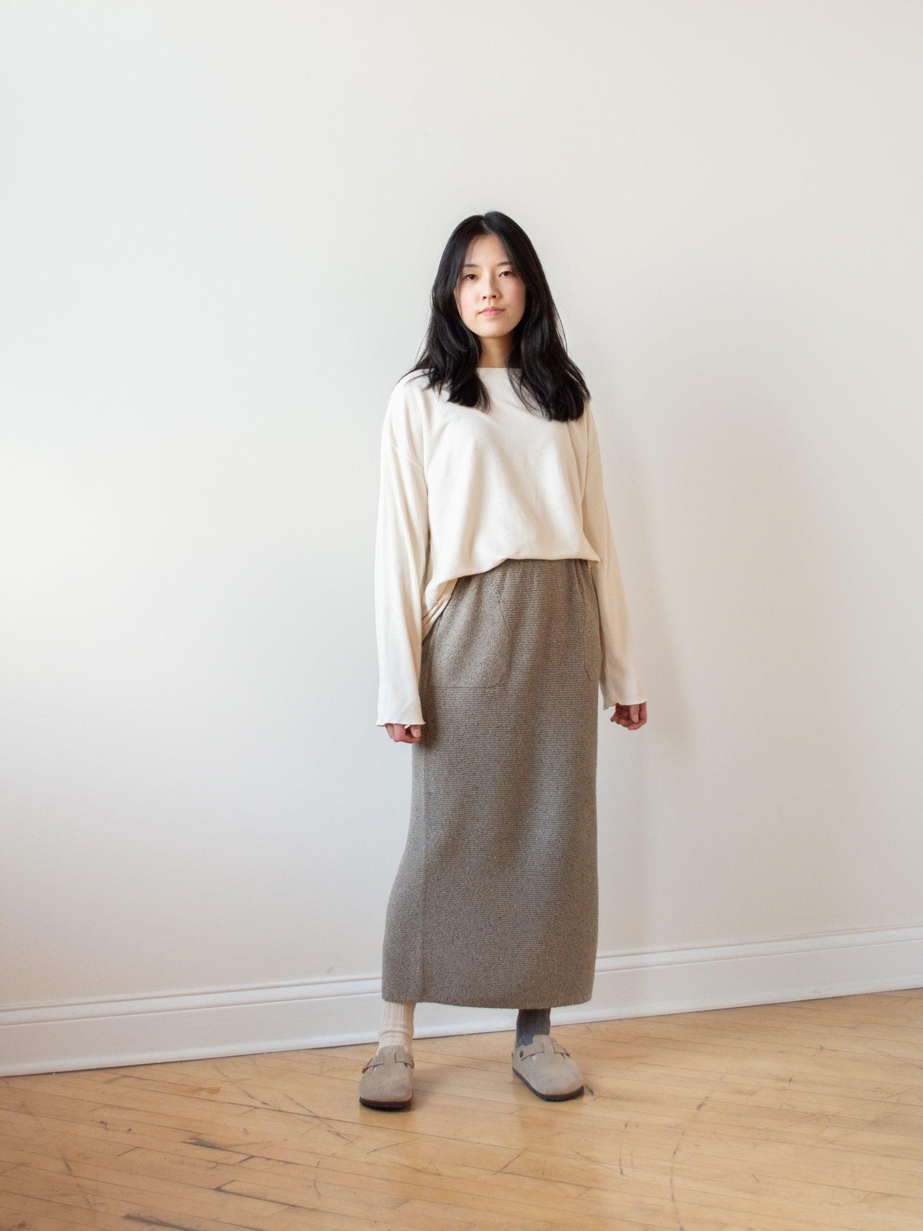 Namu Shop - Unfil Mulberry & Raw Silk Knit Skirt