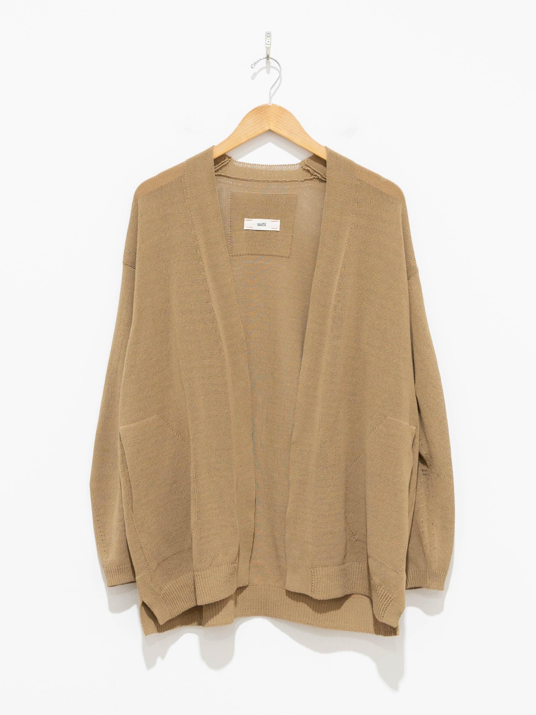Namu Shop - Unfil Organic Cotton Coiled Yarn Knit Cardigan - Beige