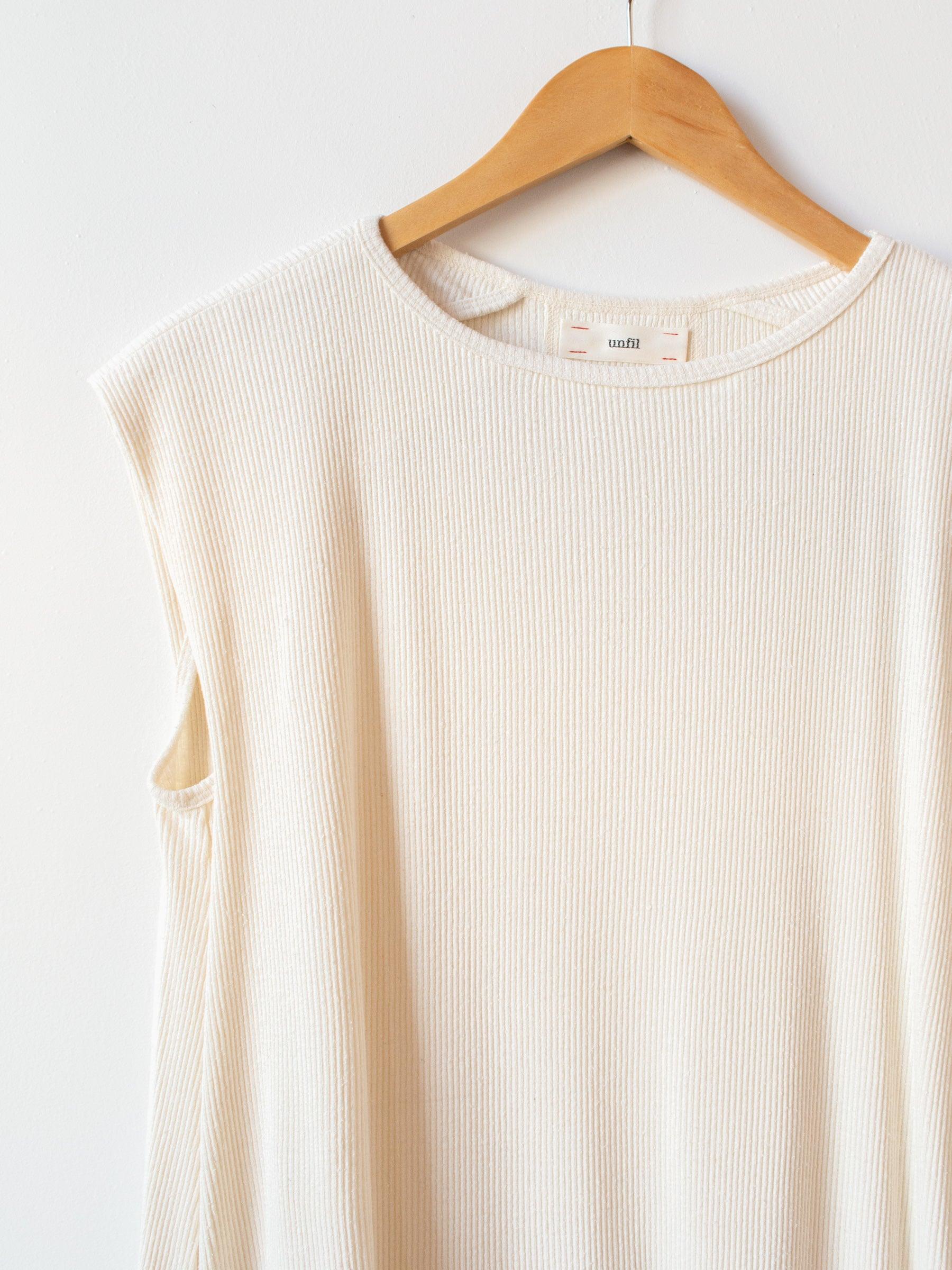 Namu Shop - Unfil Raw Silk Ribbed Jersey Sleeveless Dress - Natural
