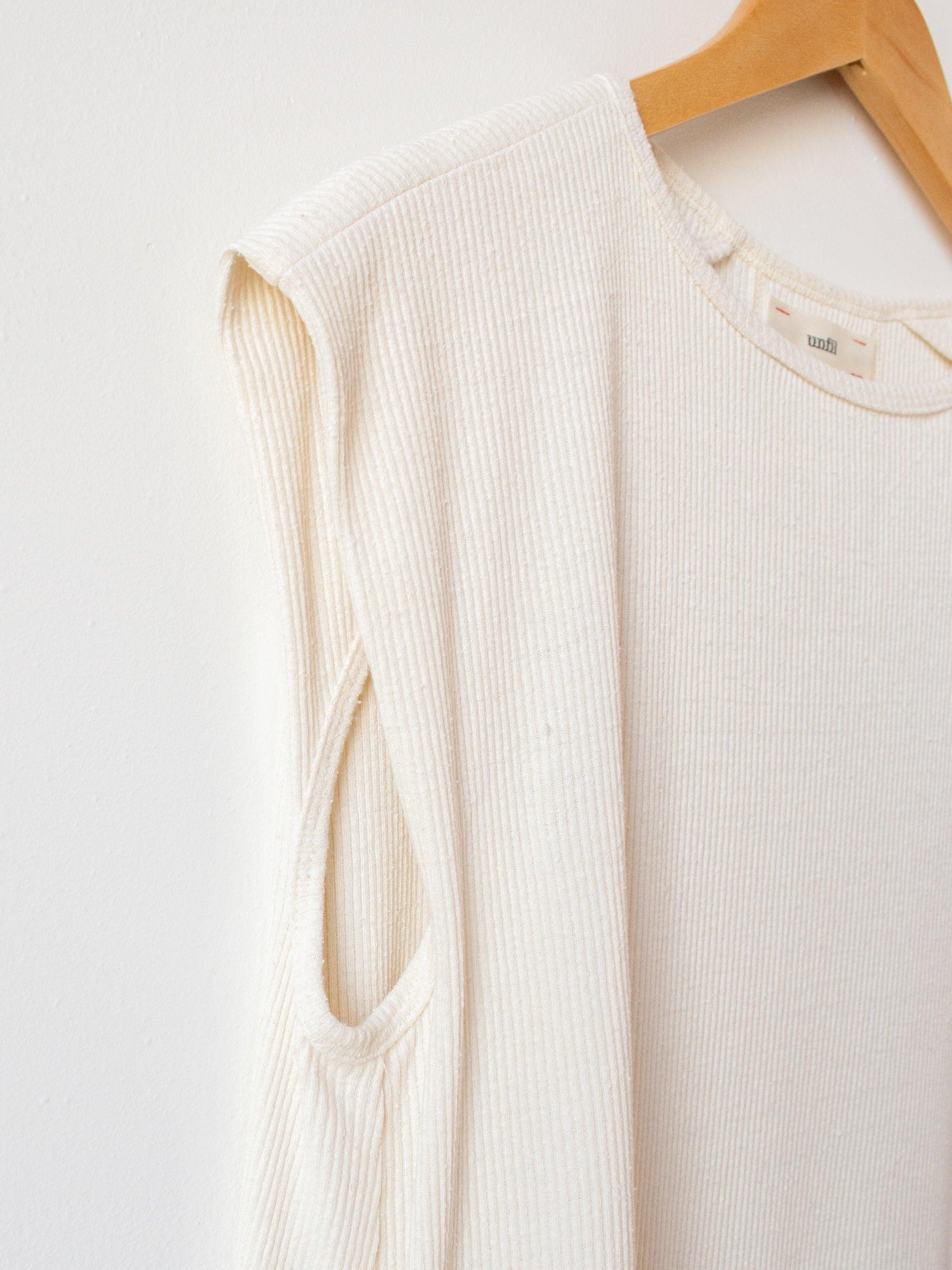 Namu Shop - Unfil Raw Silk Ribbed Jersey Sleeveless Dress - Natural