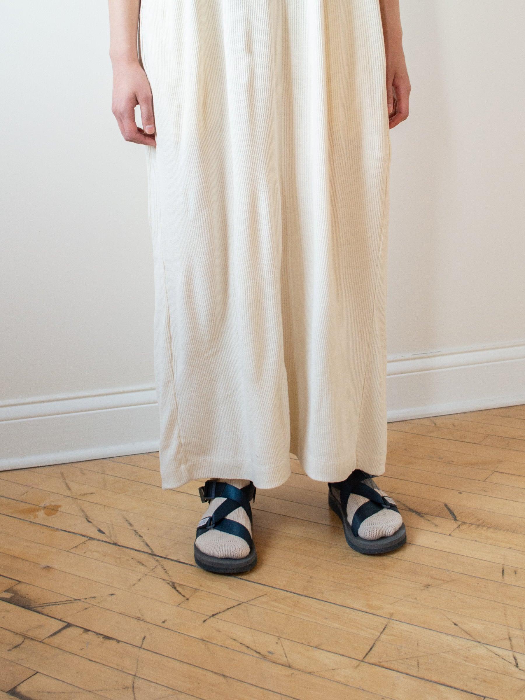 Namu Shop - Unfil Raw Silk Ribbed Jersey Sleeveless Dress - Natural