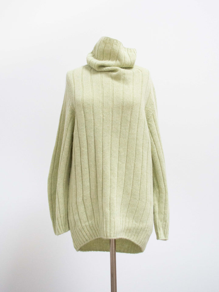 Namu Shop - Unfil Royal Baby Alpaca Chunky Turtleneck Sweater - Light Green