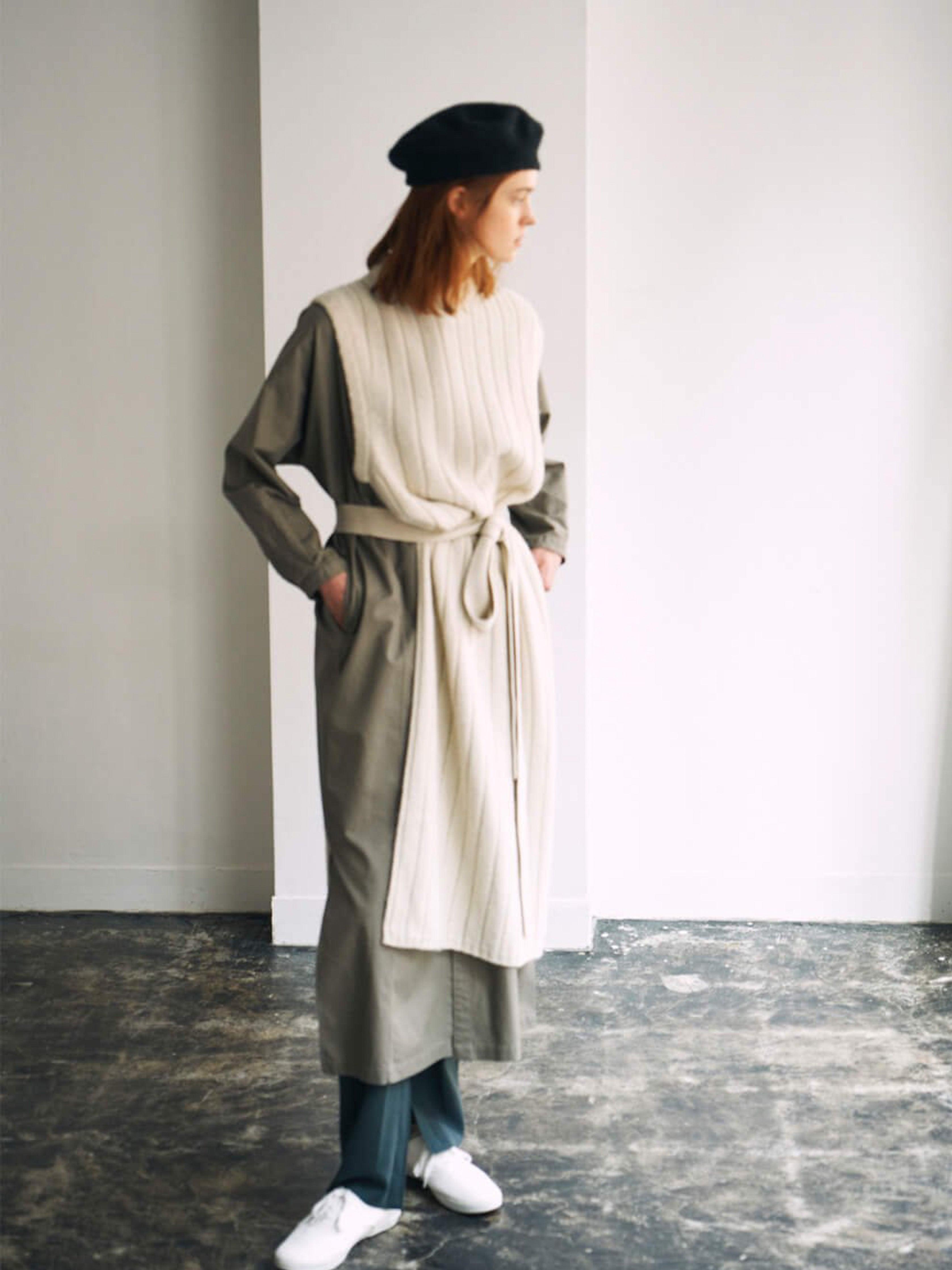 Namu Shop - Unfil Royal Baby Alpaca Long Vest - Oyster White