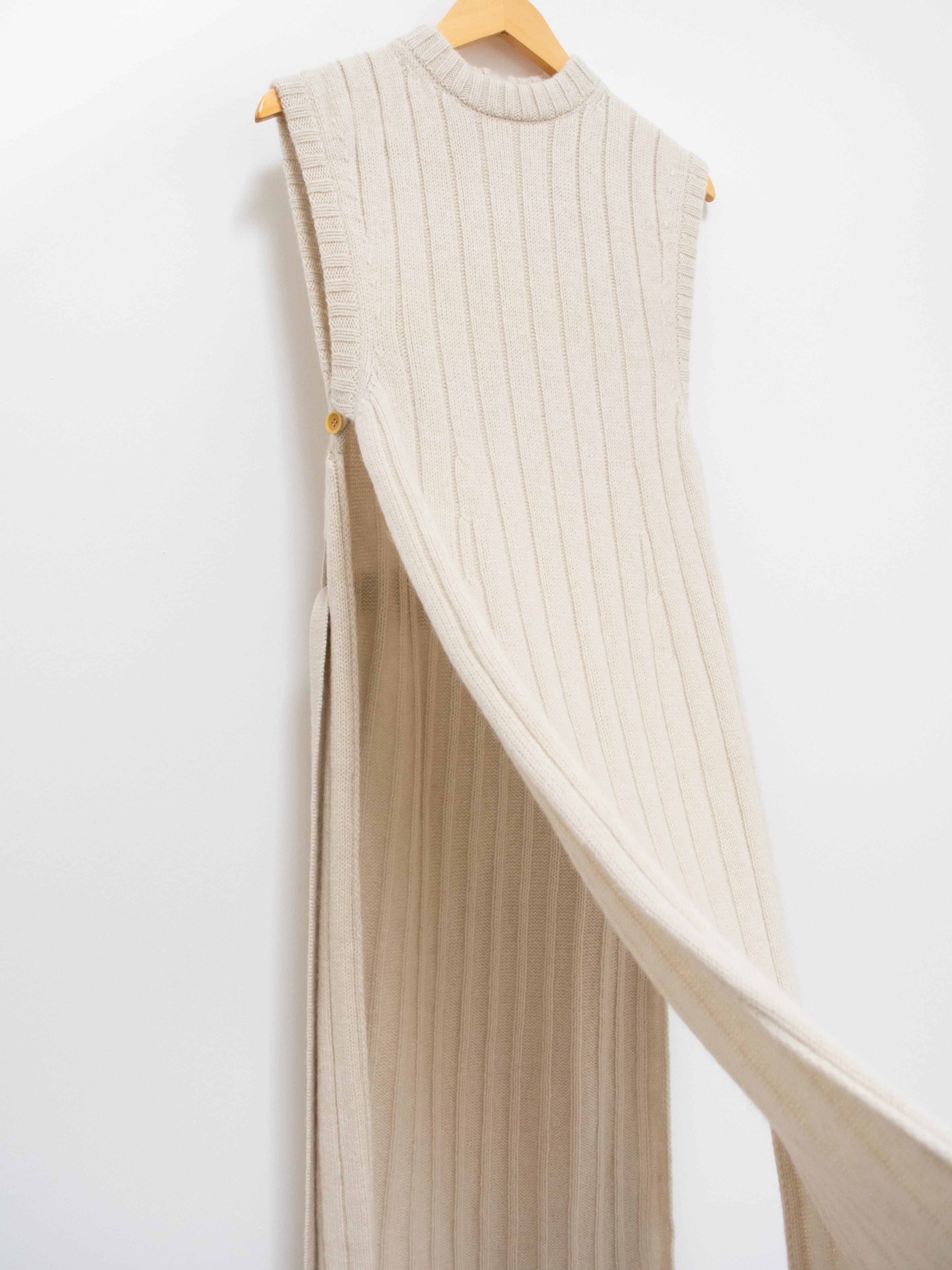 Namu Shop - Unfil Royal Baby Alpaca Long Vest - Oyster White
