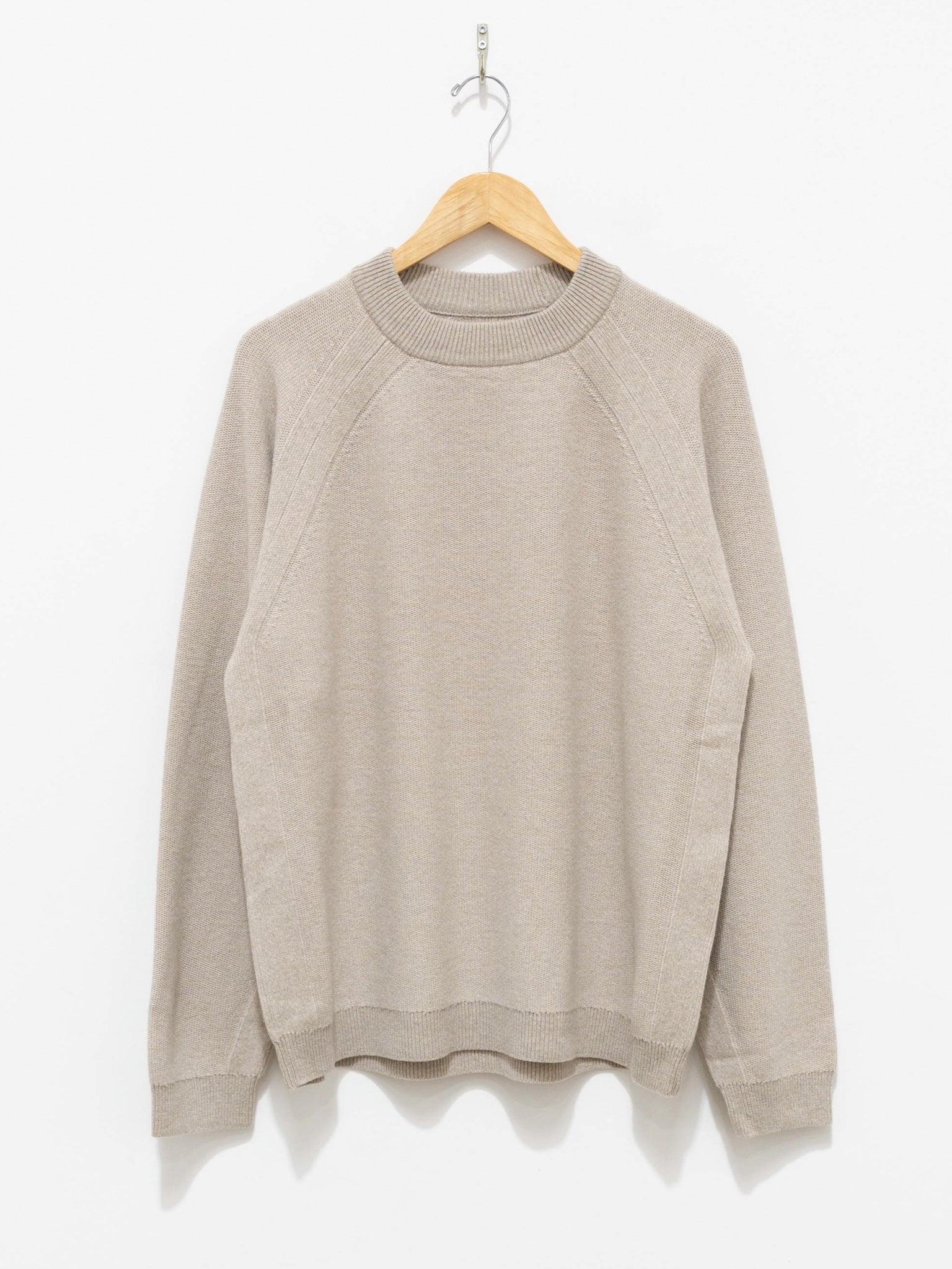 Namu Shop - Unfil Silk Wool Honeycomb Knit Mockneck Sweater - Beige