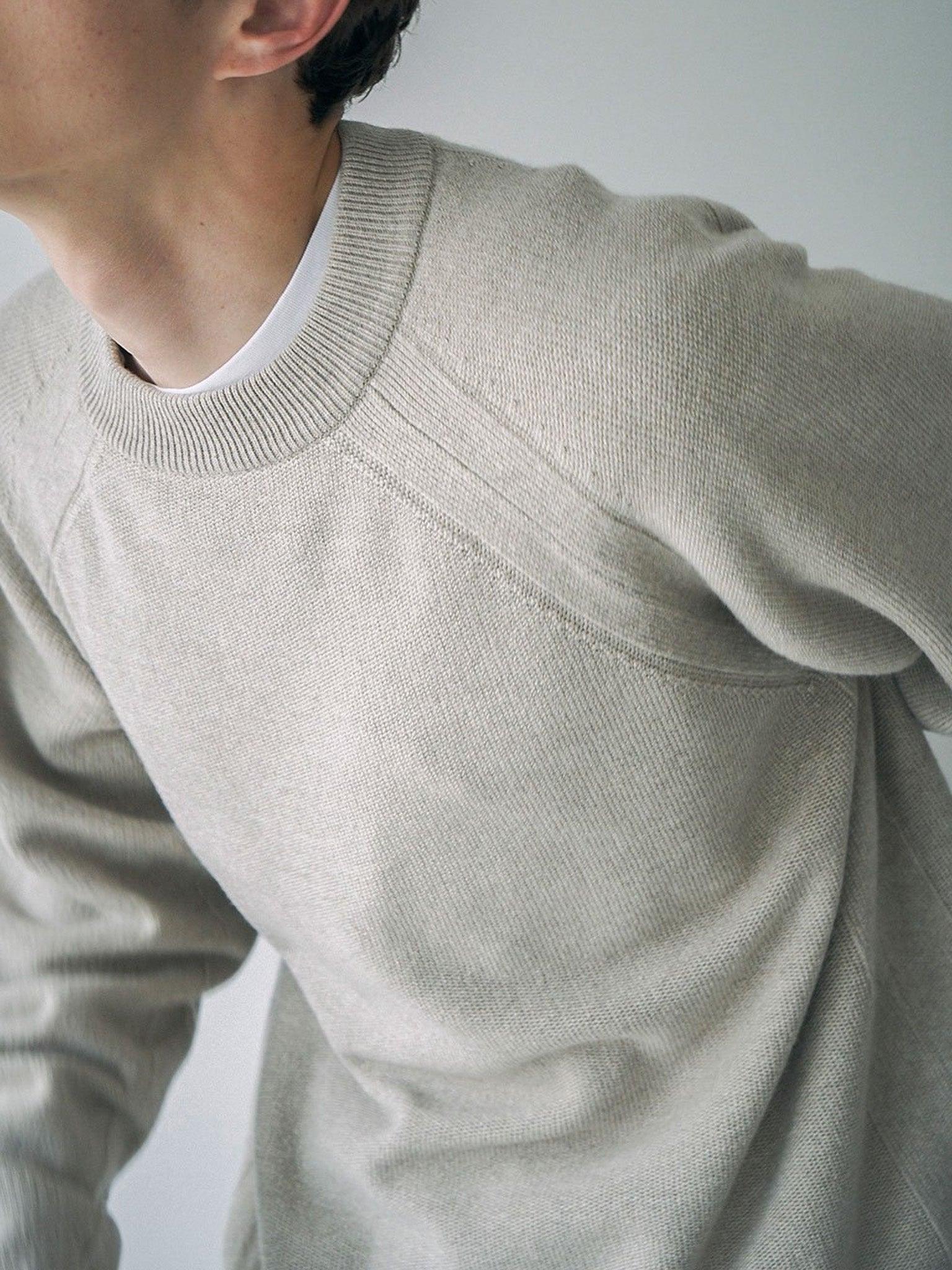 Namu Shop - Unfil Silk Wool Honeycomb Knit Mockneck Sweater - Beige