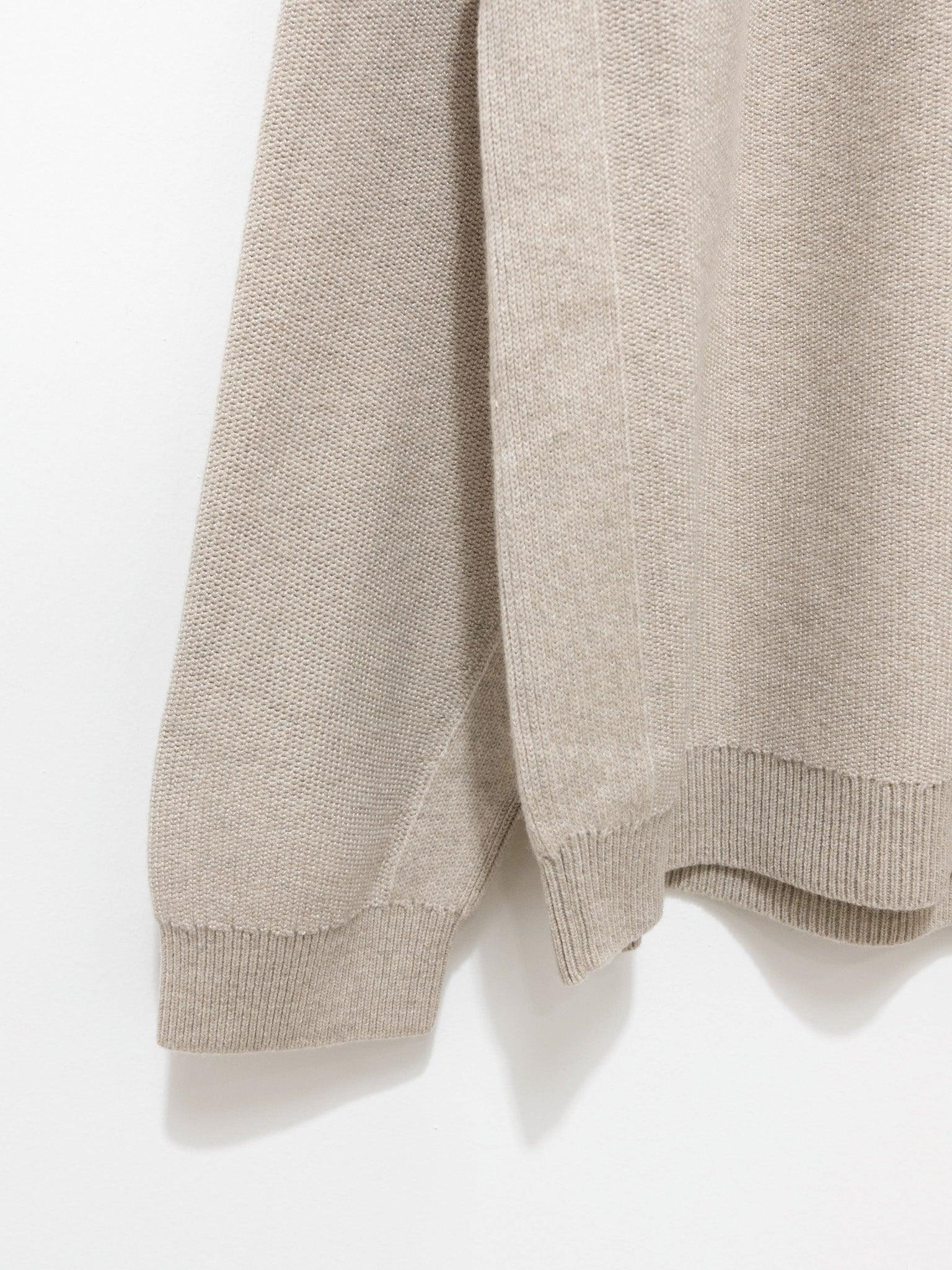 Namu Shop - Unfil Silk Wool Honeycomb Knit Mockneck Sweater - Beige