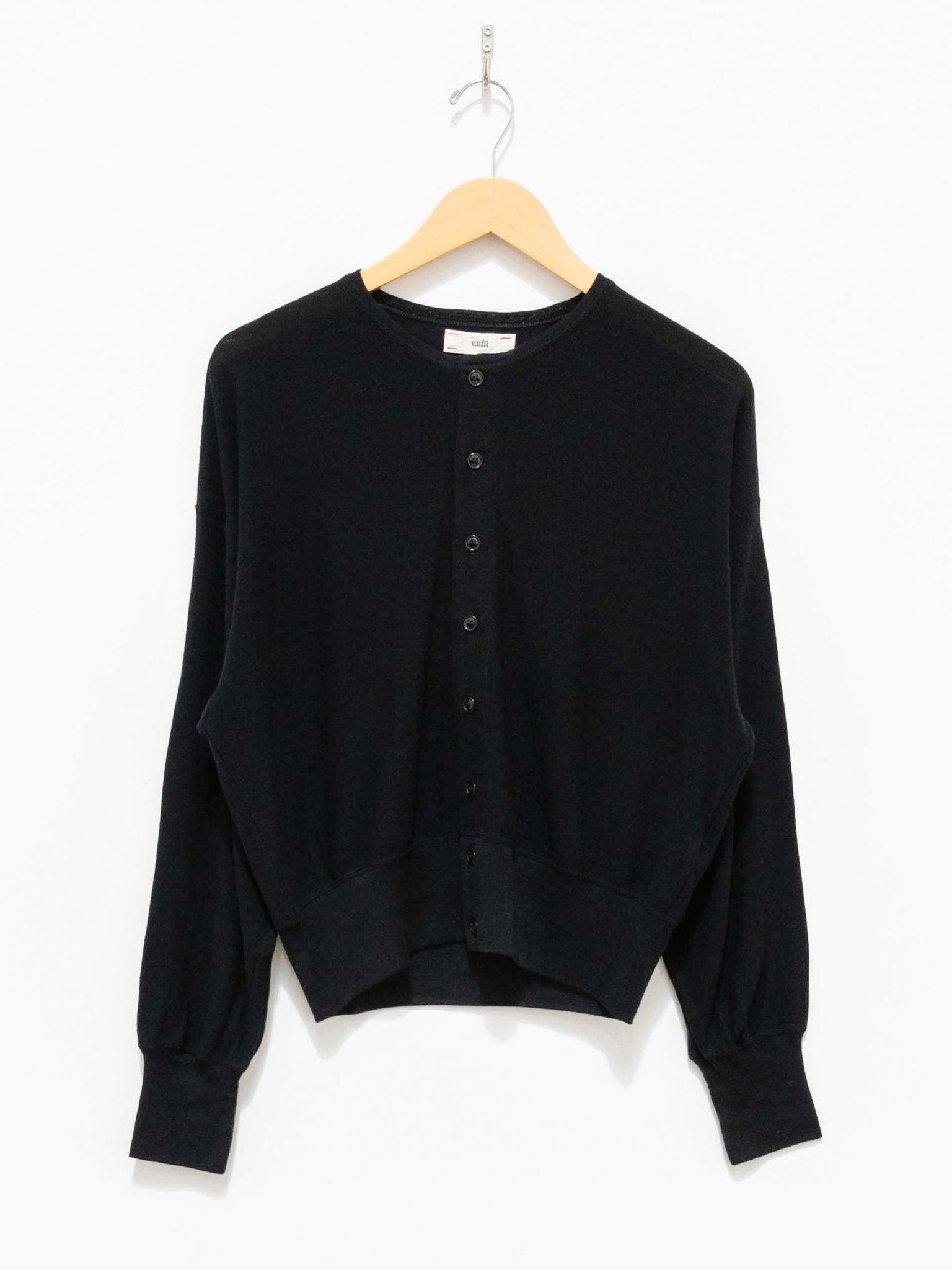 Namu Shop - Unfil Superfine Merino Crepe Jersey Cardigan - Black