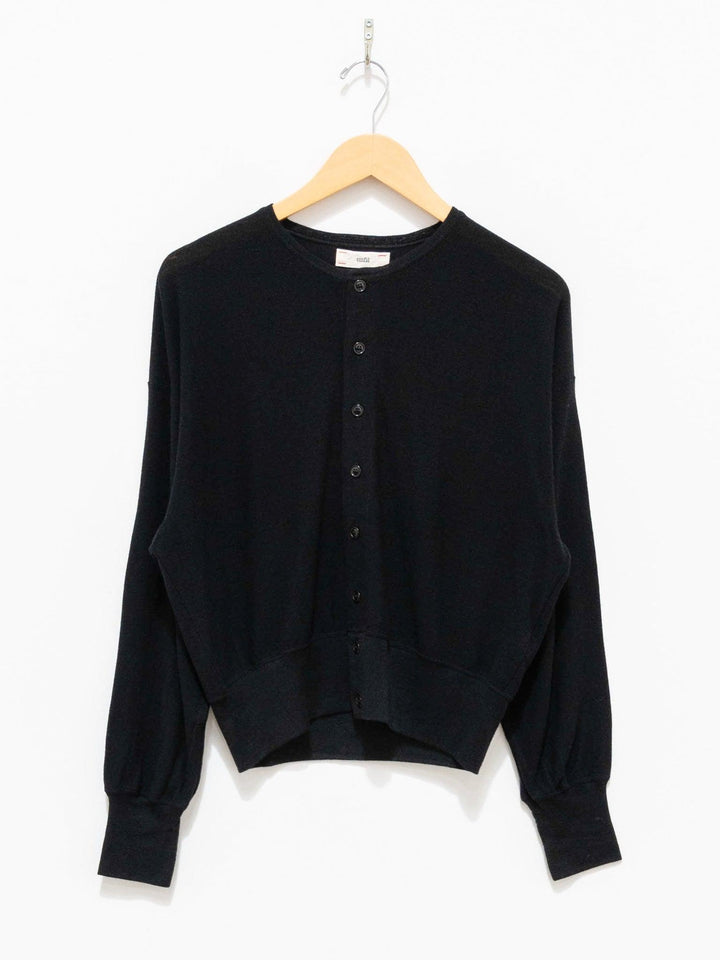 Namu Shop - Unfil Superfine Merino Crepe Jersey Cardigan - Black