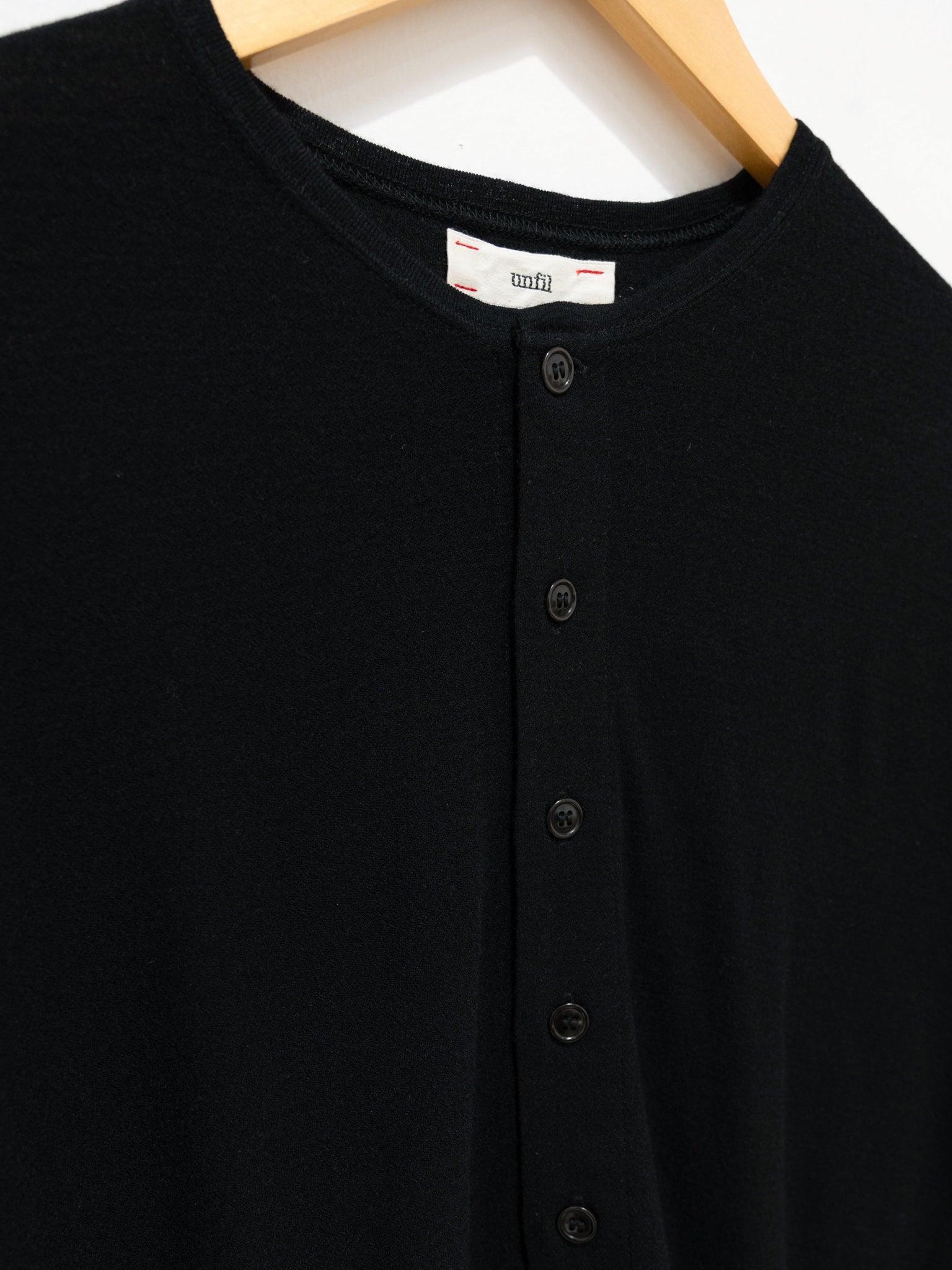 Namu Shop - Unfil Superfine Merino Crepe Jersey Cardigan - Black