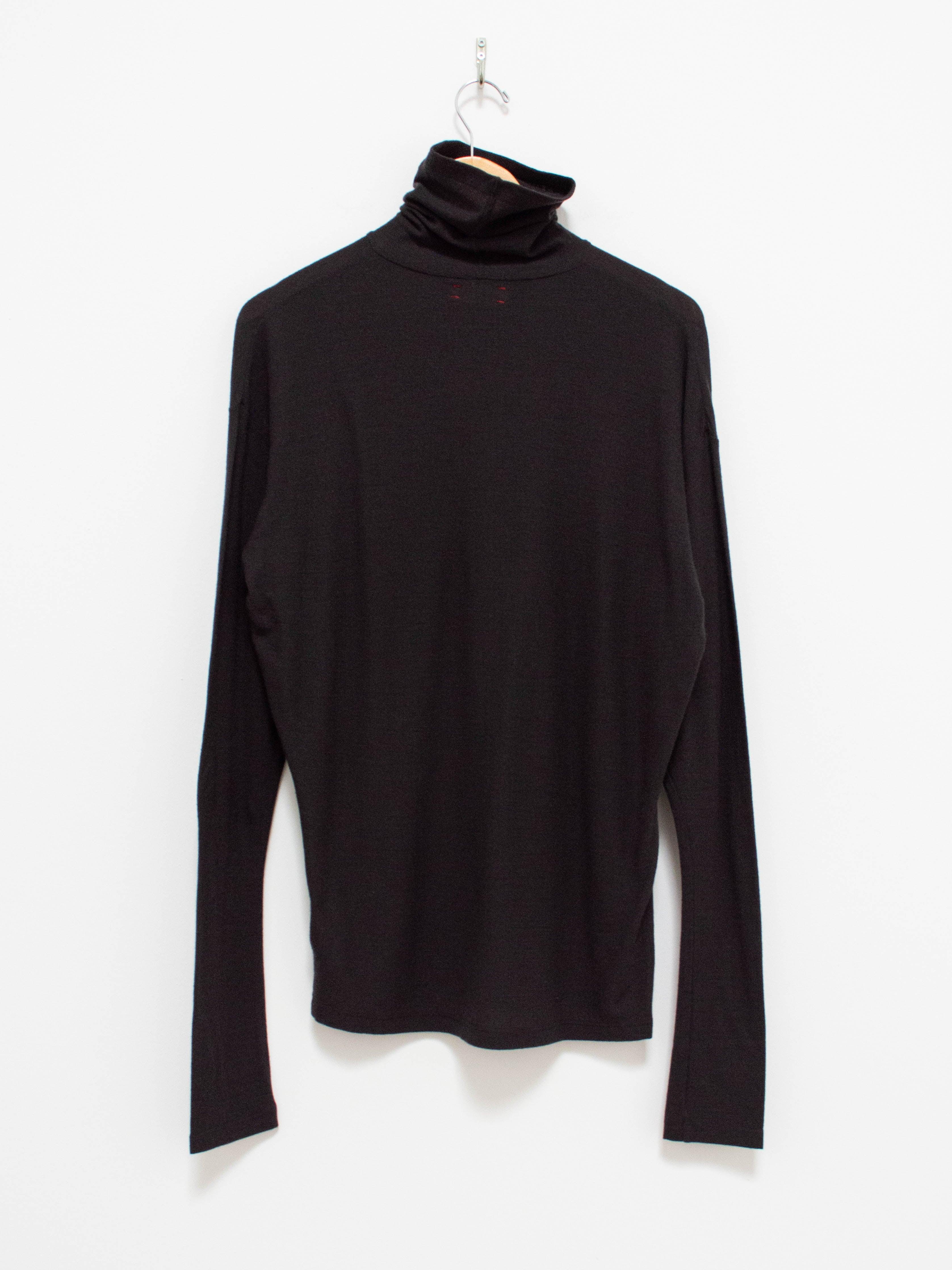 Namu Shop - Unfil Superfine Merino Crepe Jersey Turtleneck Tee - Charcoal