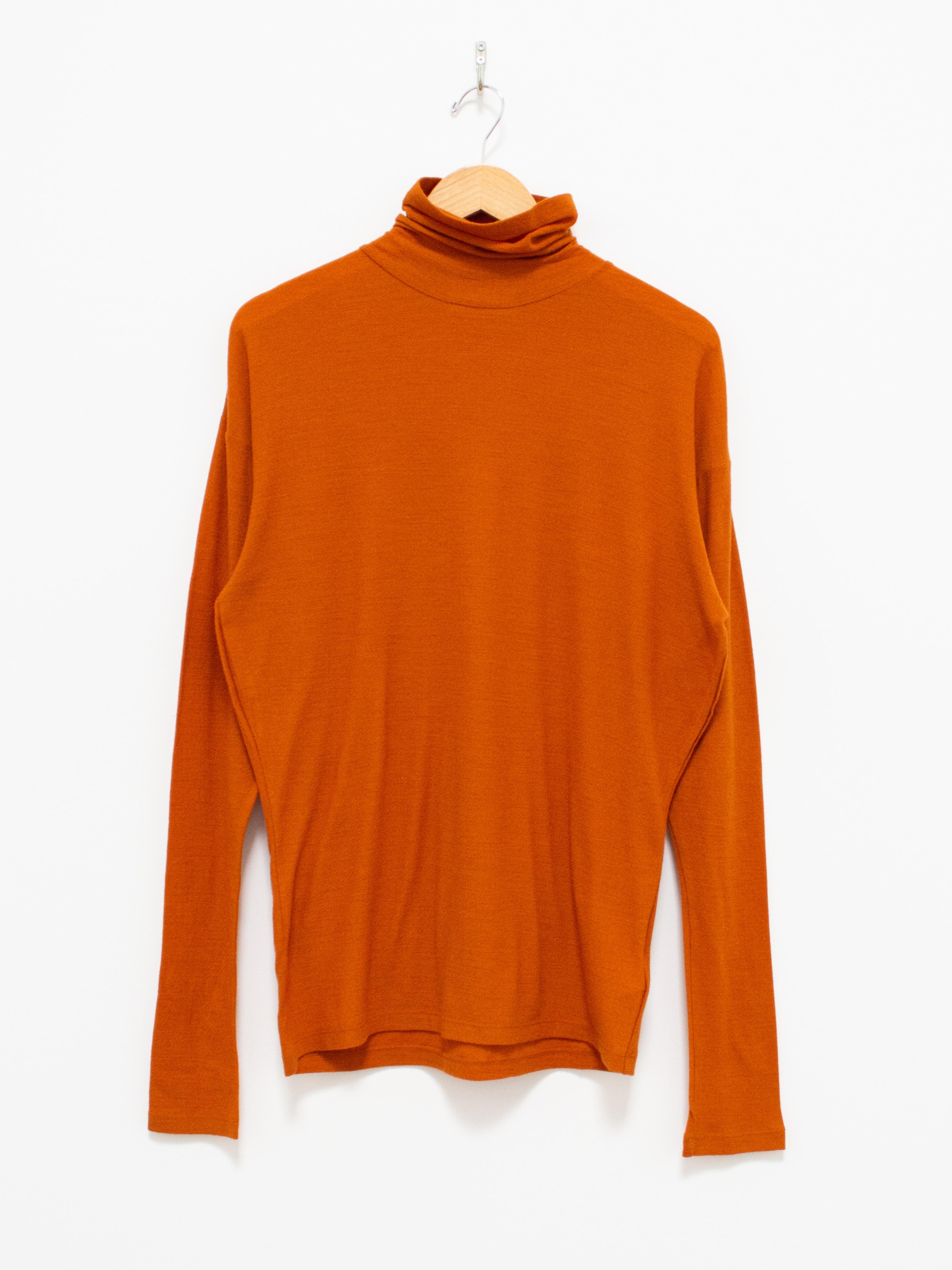 Namu Shop - Unfil Superfine Merino Crepe Jersey Turtleneck Tee - Dark Orange