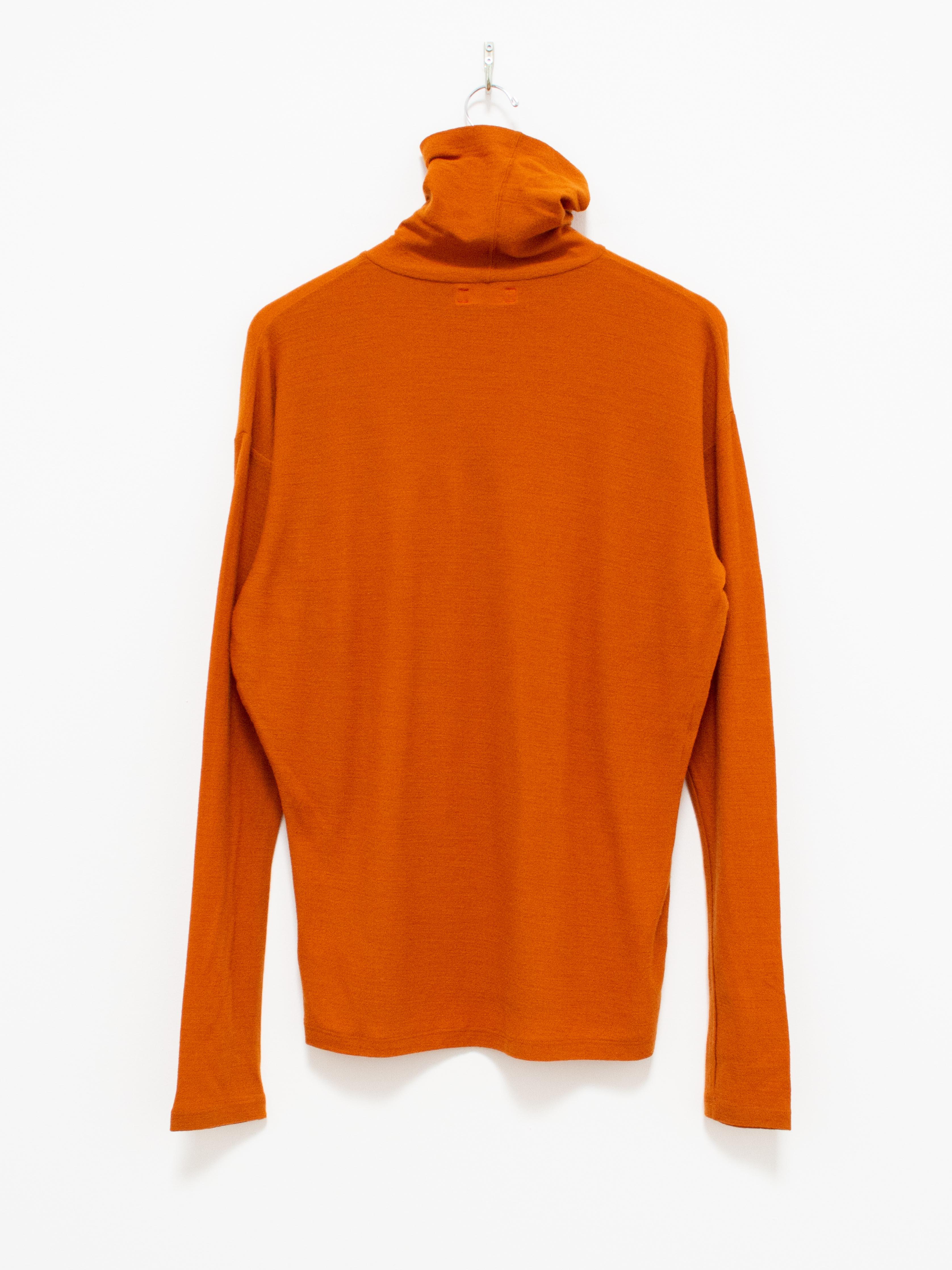 Namu Shop - Unfil Superfine Merino Crepe Jersey Turtleneck Tee - Dark Orange