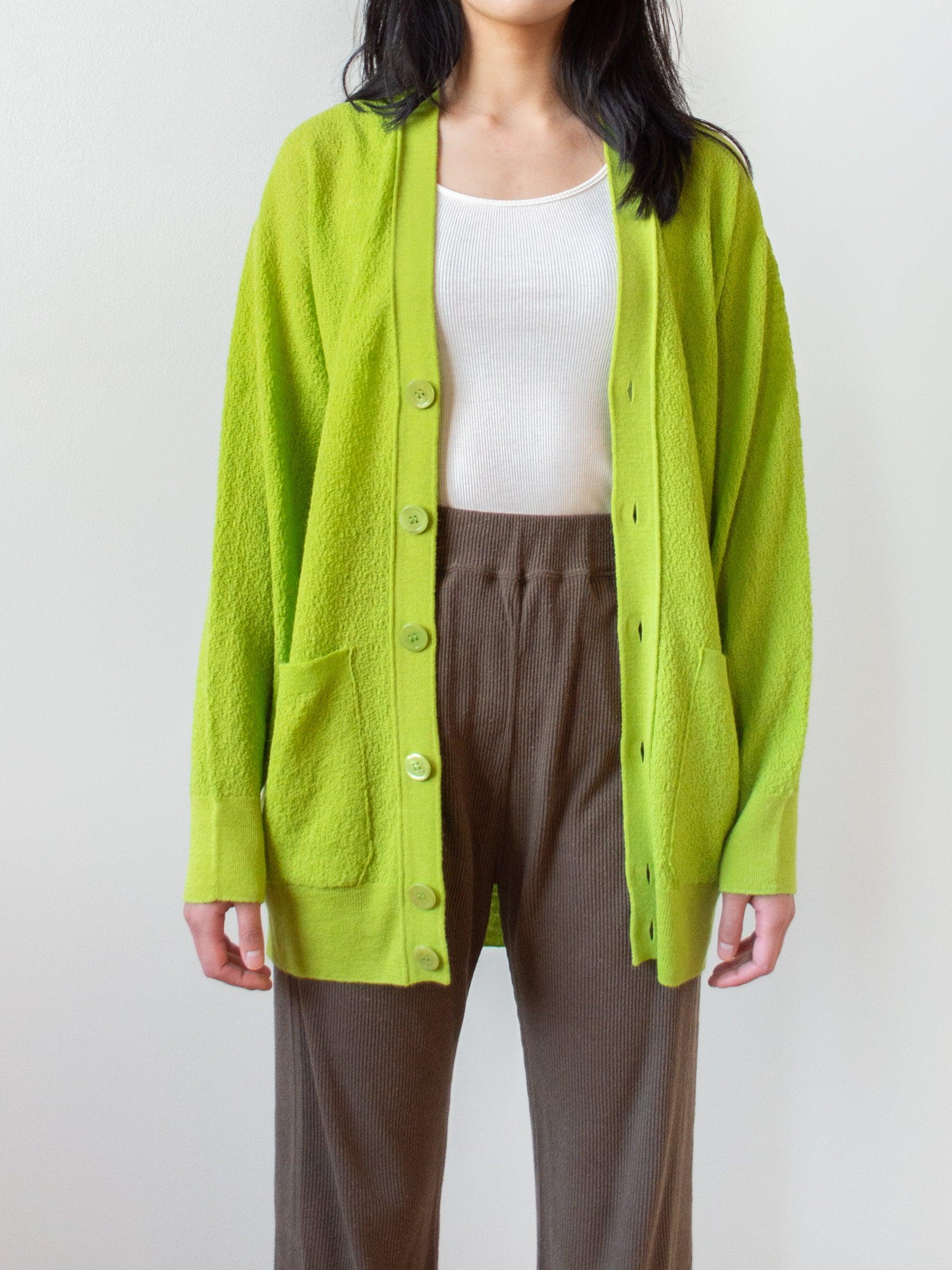 Namu Shop - Unfil Superfine Mohair Amunzen Knit Cardigan - Kiwi