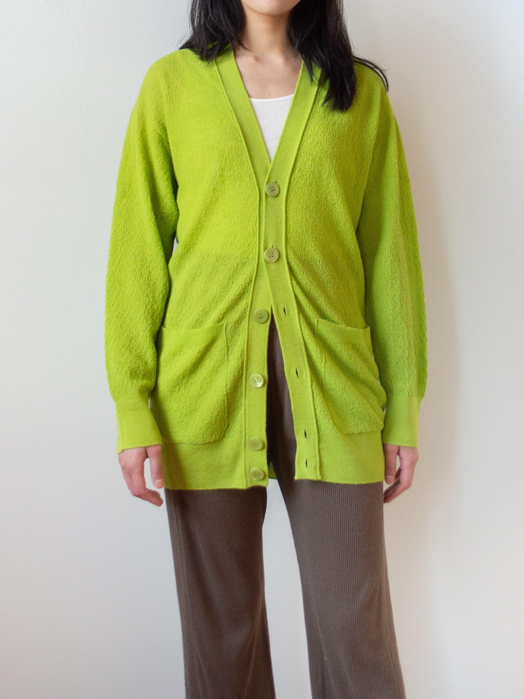 Namu Shop - Unfil Superfine Mohair Amunzen Knit Cardigan - Kiwi