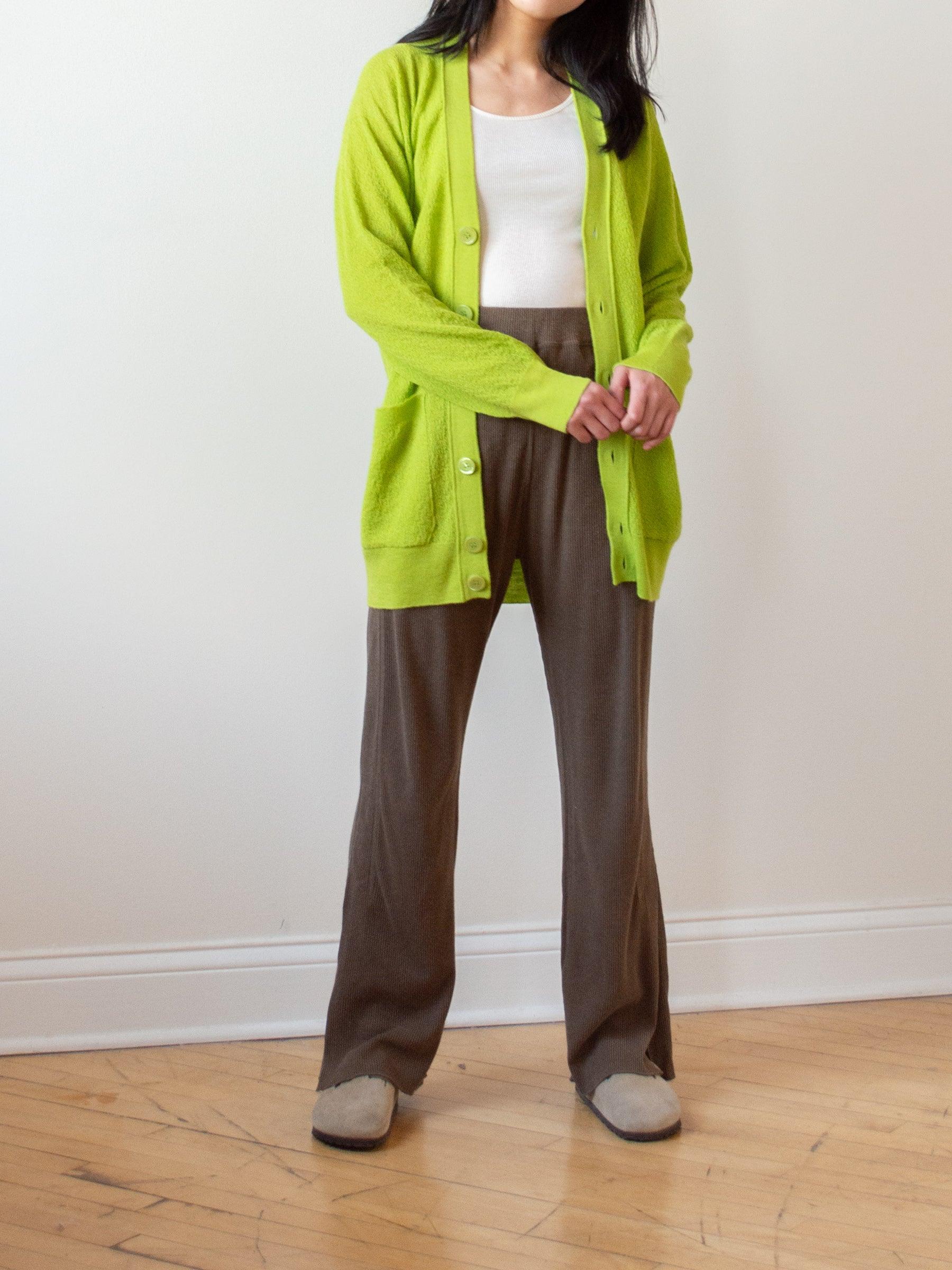 Namu Shop - Unfil Superfine Mohair Amunzen Knit Cardigan - Kiwi