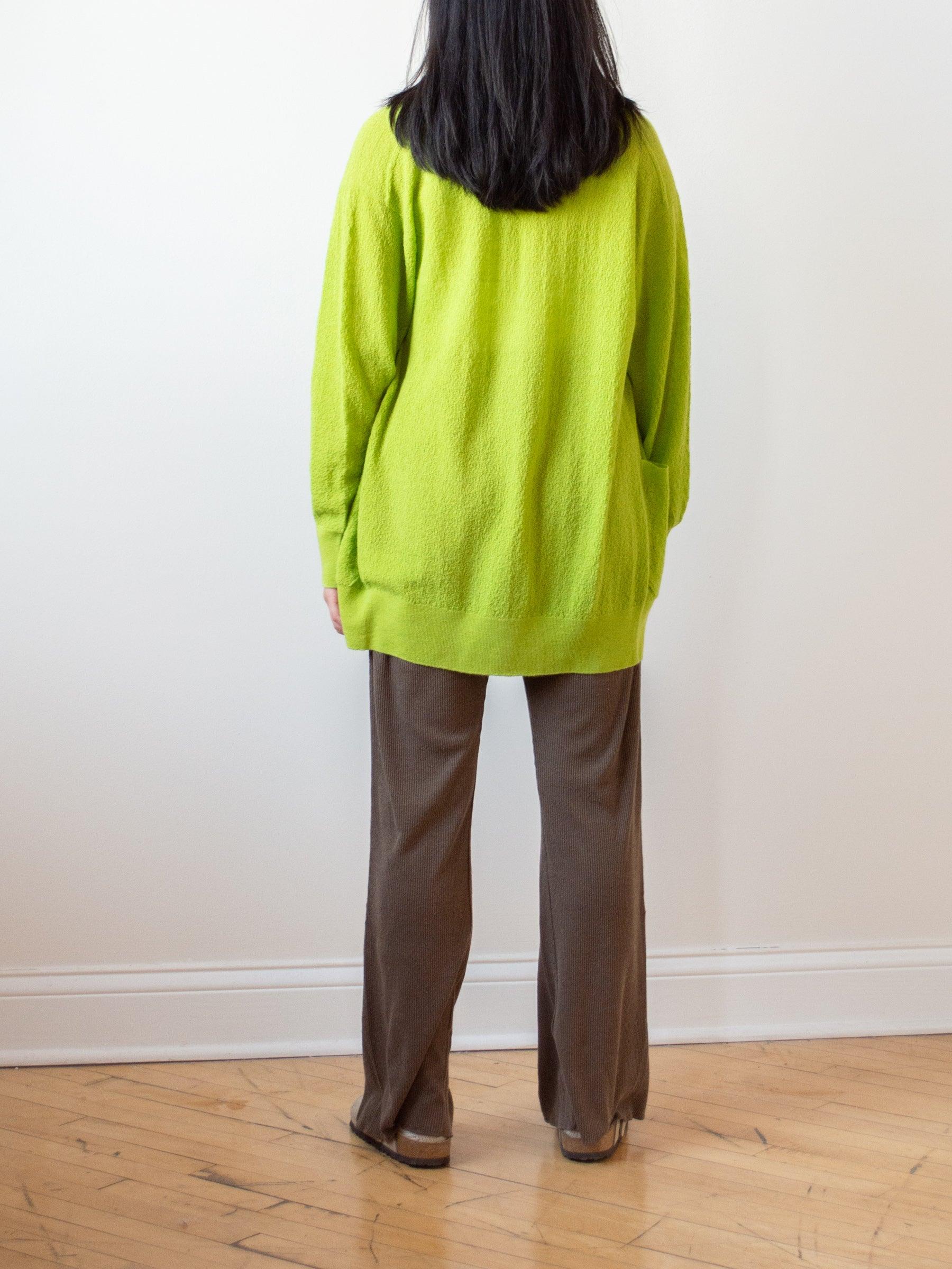 Namu Shop - Unfil Superfine Mohair Amunzen Knit Cardigan - Kiwi
