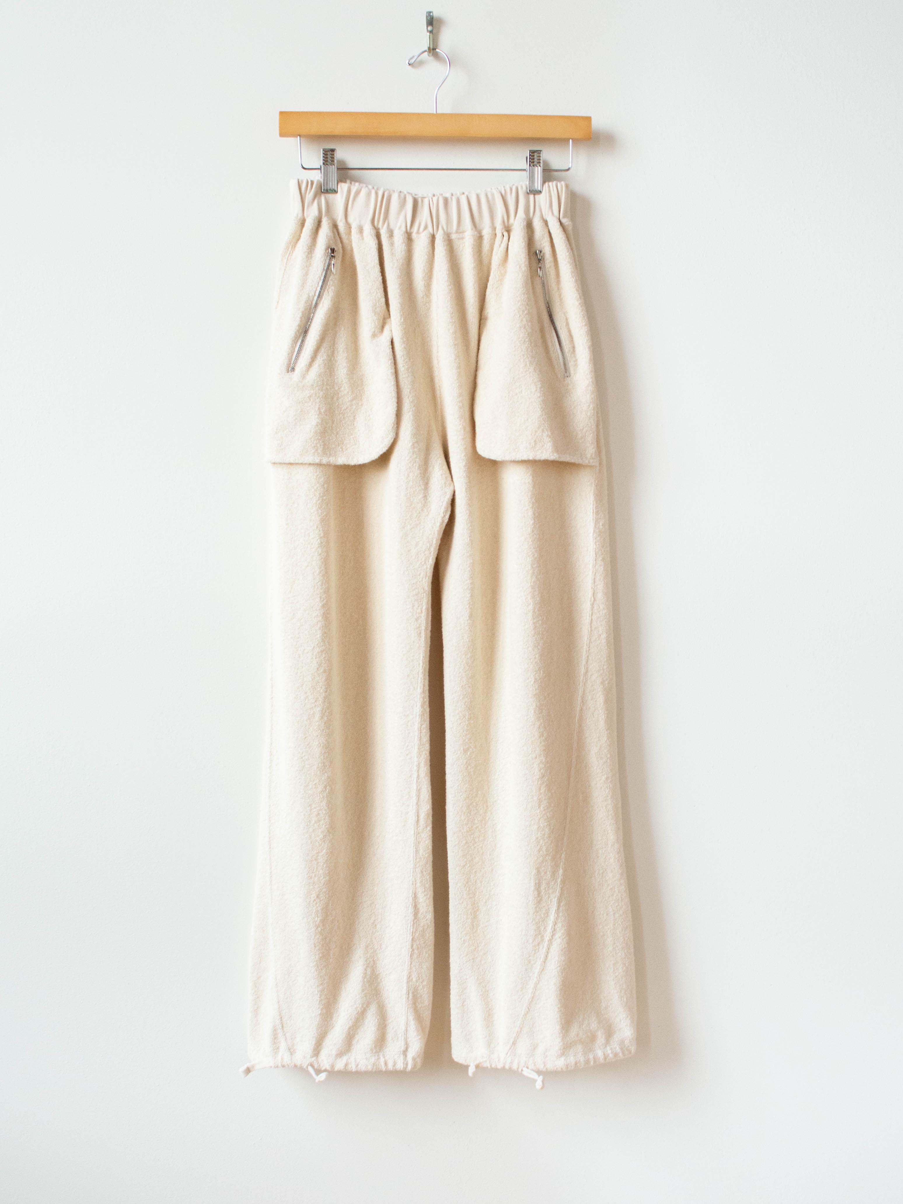 Namu Shop - Unfil Vintage Cotton Pile Wide Leg Pants - Natural