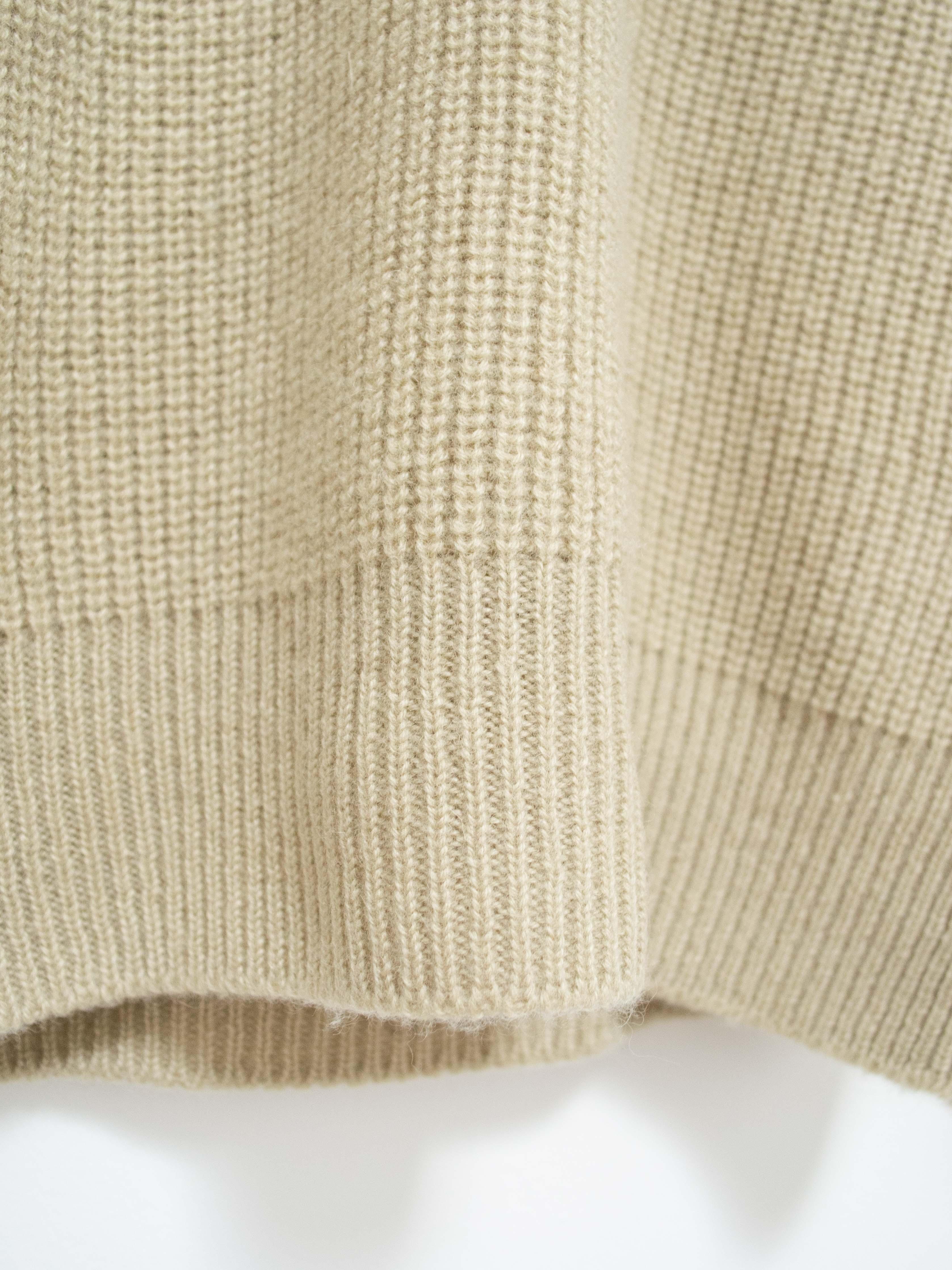 Namu Shop - Unfil Wool Cashmere Half Zip Sweater - Grass Beige