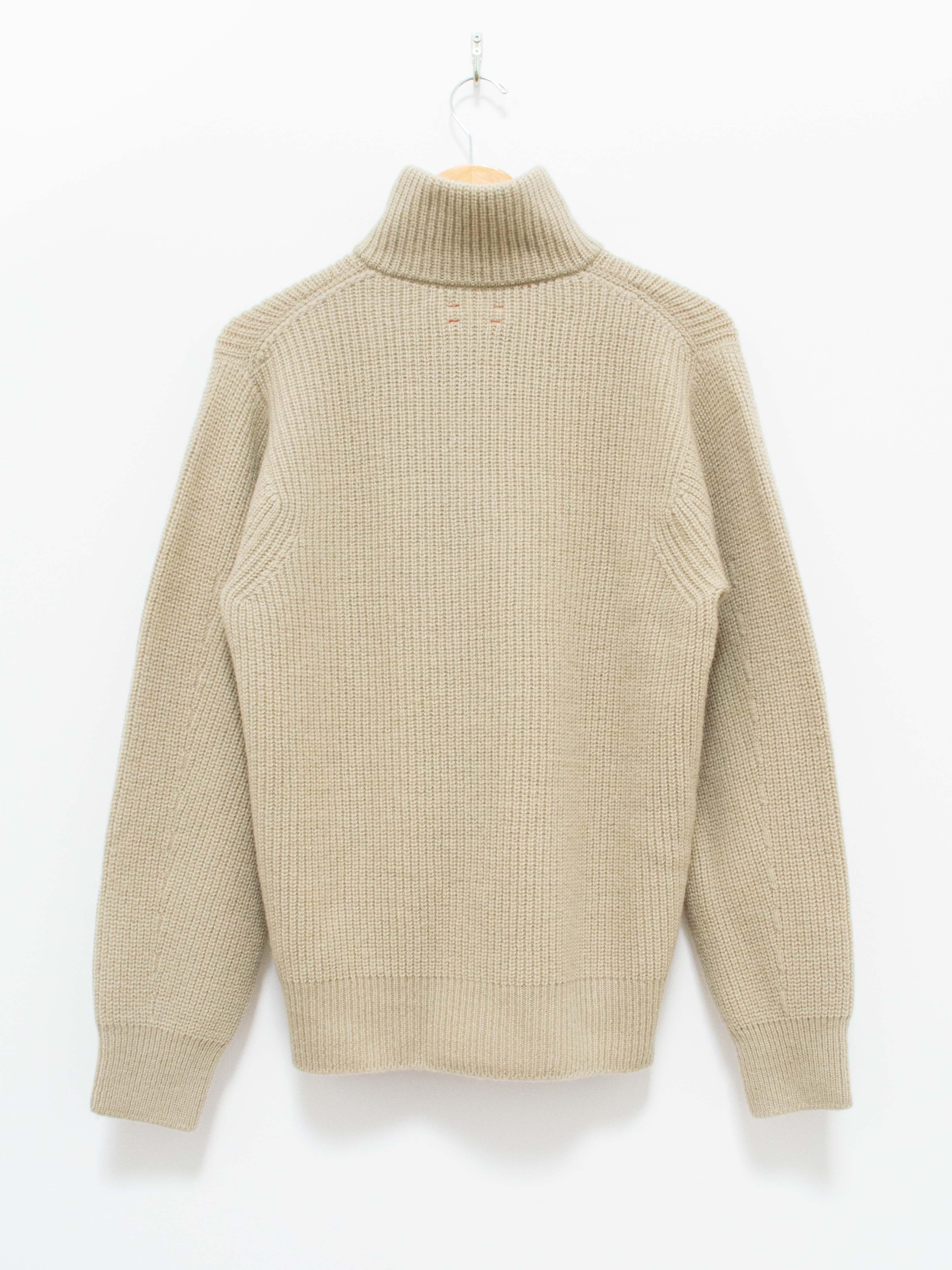 Namu Shop - Unfil Wool Cashmere Half Zip Sweater - Grass Beige
