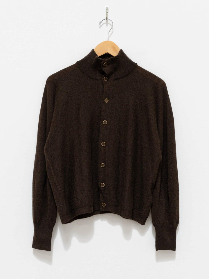 Namu Shop - Unfil Worsted Yak Fine Gauge Knit Cardigan - Natural Brown