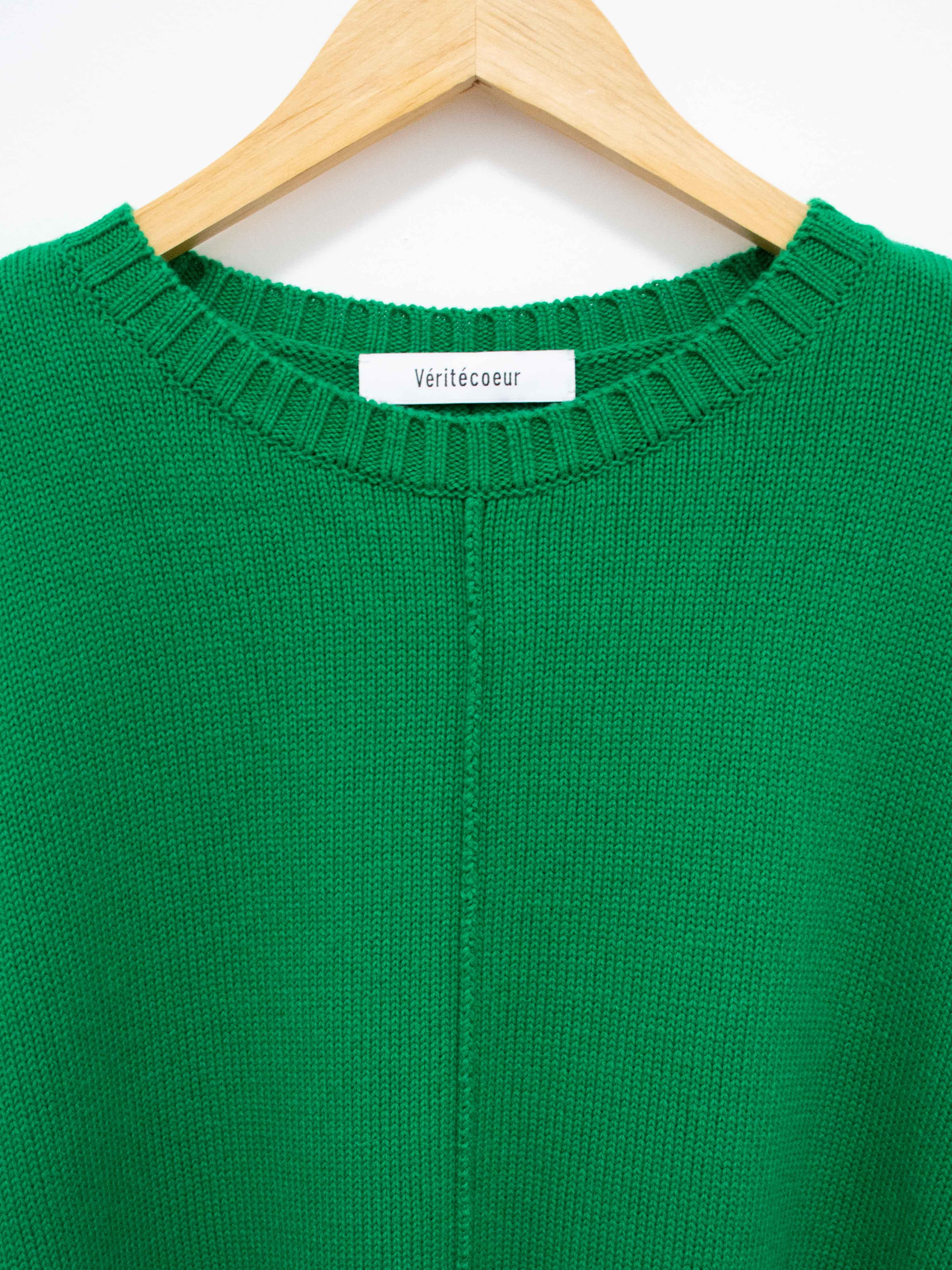 Namu Shop - Veritecoeur Cotton Cashmere Oversized Crewneck Sweater - Green