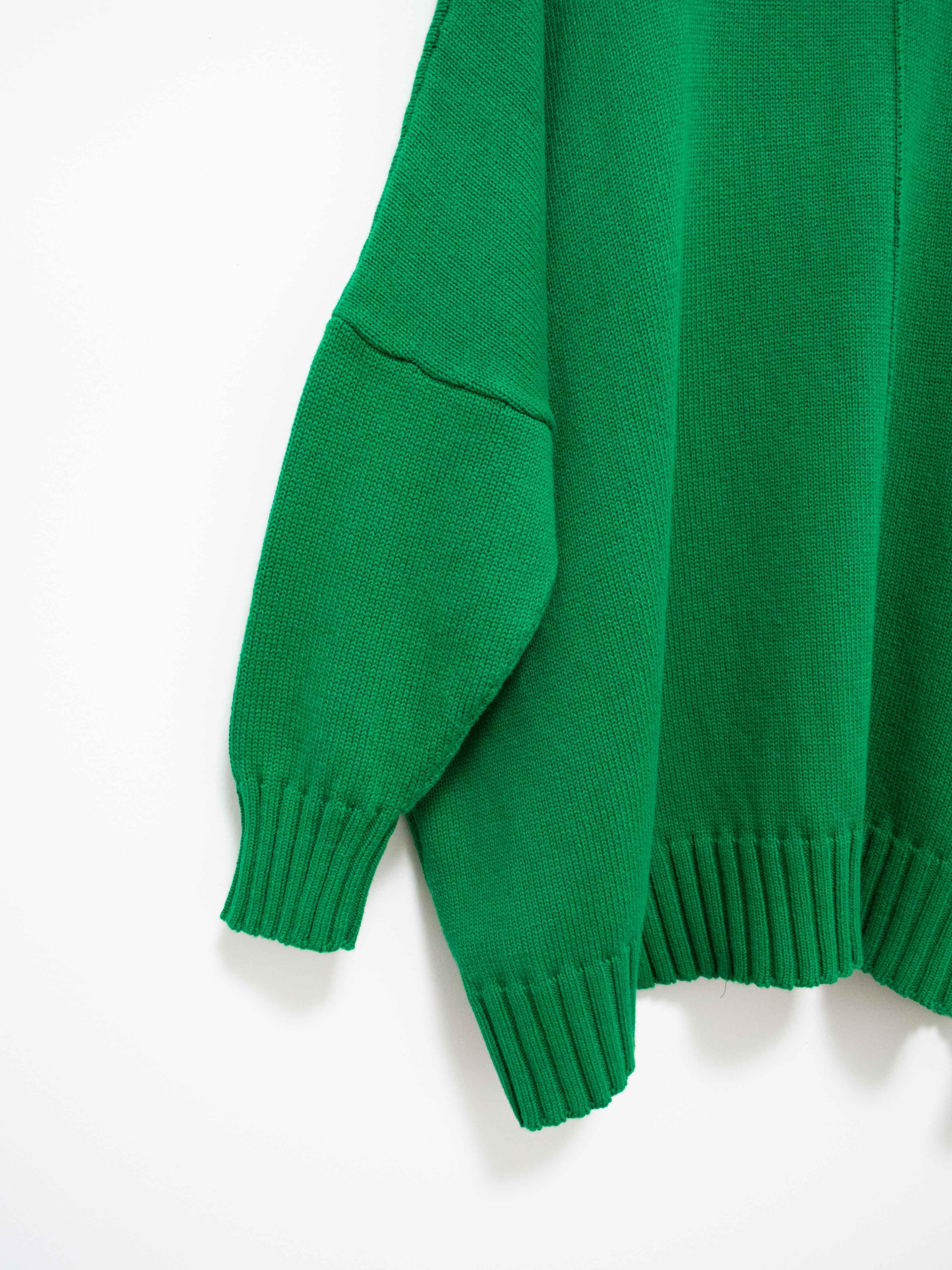 Namu Shop - Veritecoeur Cotton Cashmere Oversized Crewneck Sweater - Green