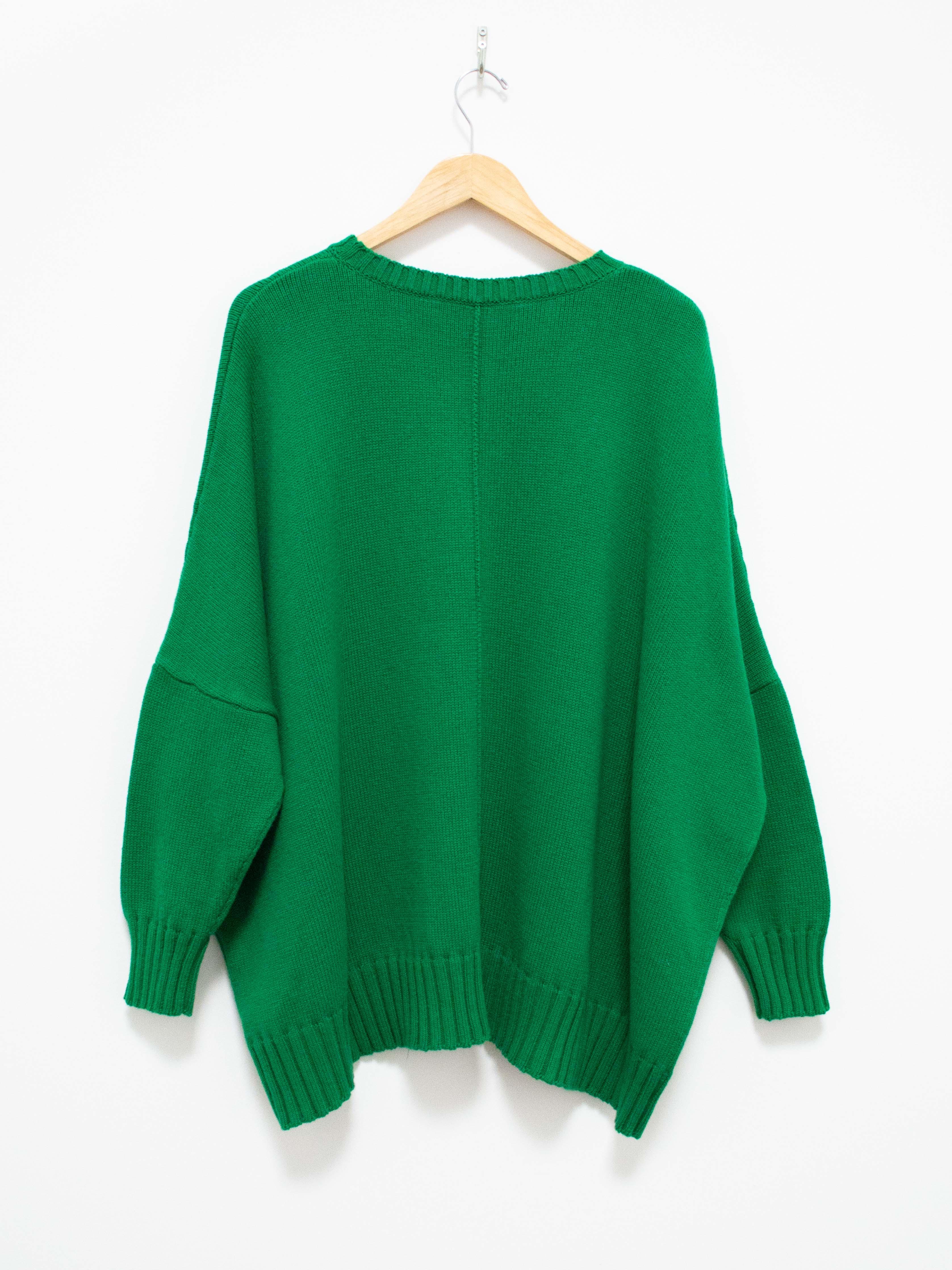 Namu Shop - Veritecoeur Cotton Cashmere Oversized Crewneck Sweater - Green