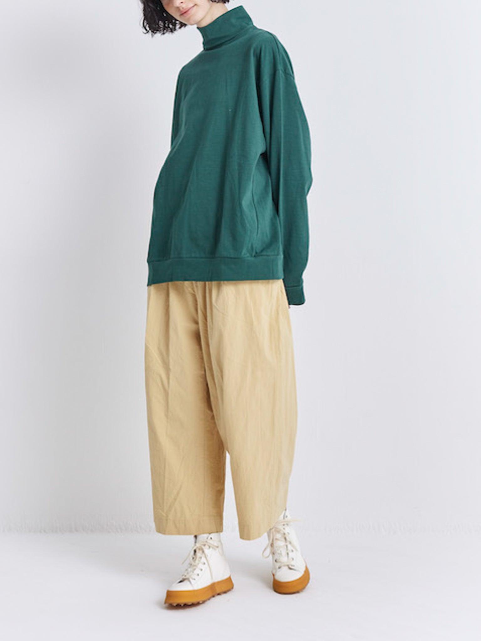 Namu Shop - Veritecoeur High Neck Long Sleeve Tee - Green