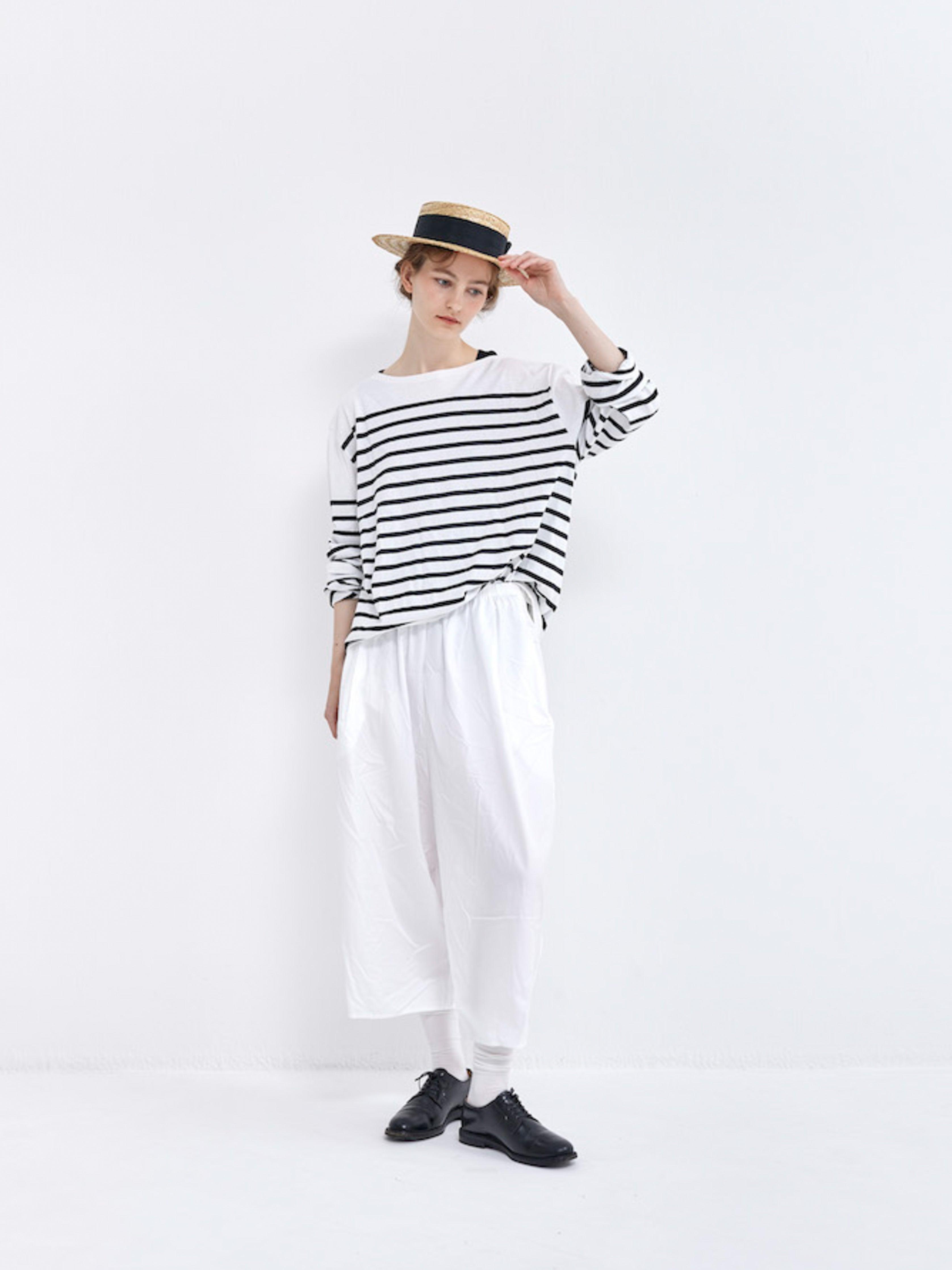 Namu Shop - Veritecoeur Le Minor Border Longsleeve Tee - Black x White