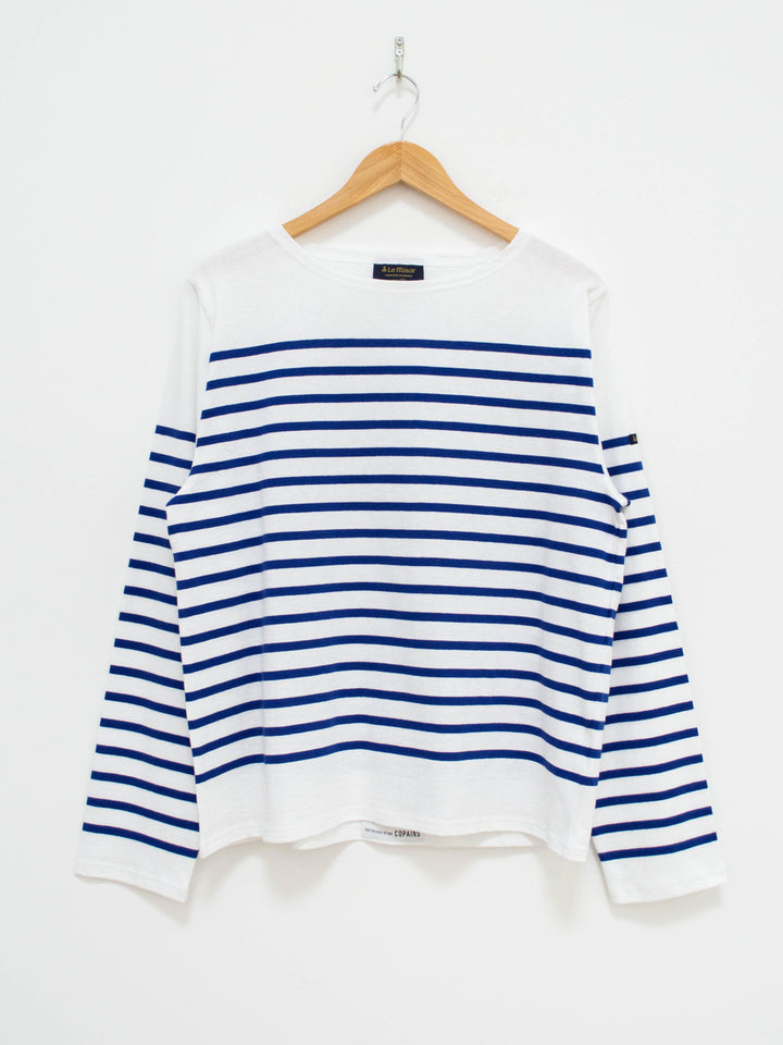 Namu Shop - Veritecoeur Le Minor Border Longsleeve Tee - Royal Blue x White