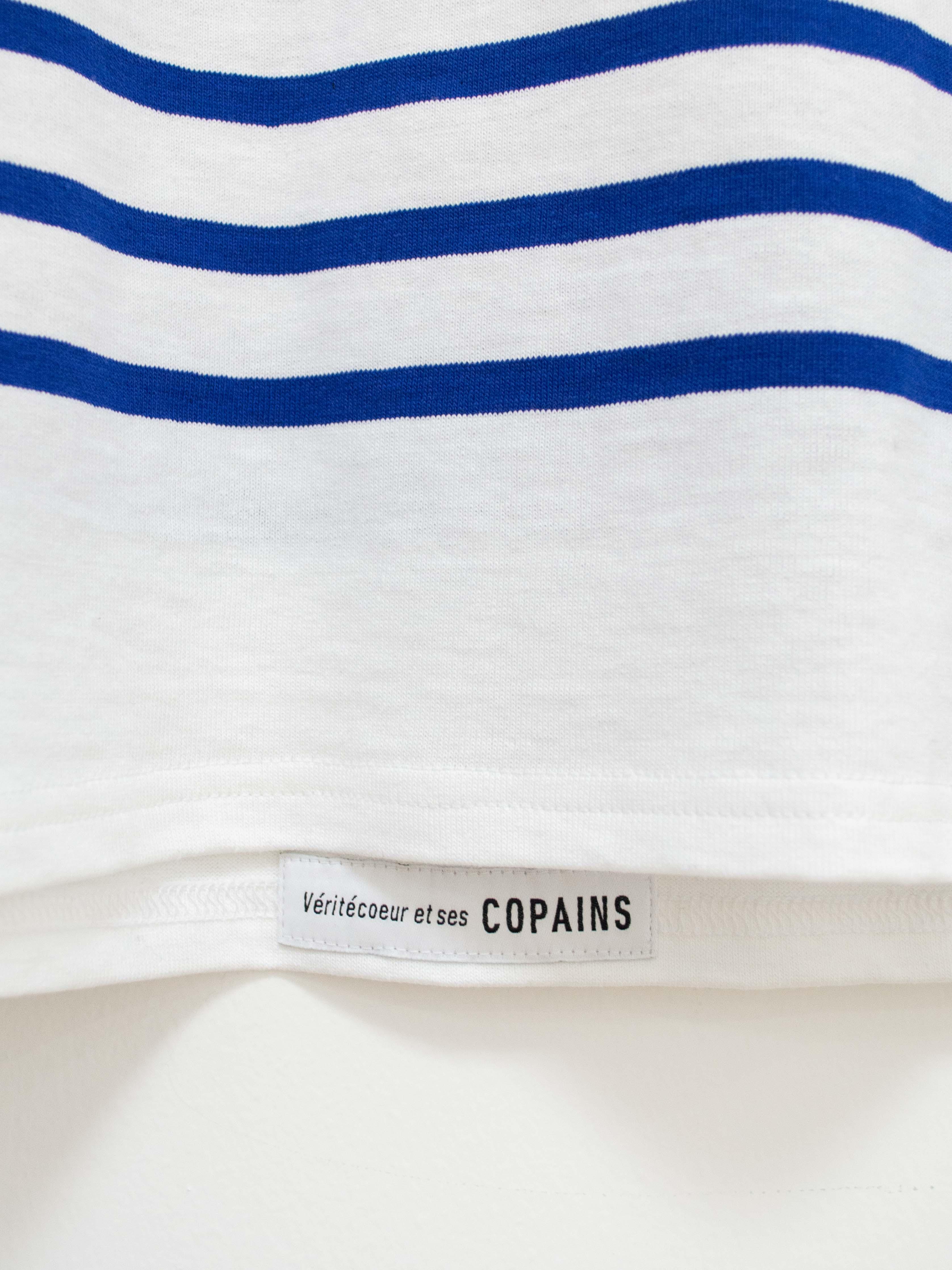 Namu Shop - Veritecoeur Le Minor Border Longsleeve Tee - Royal Blue x White