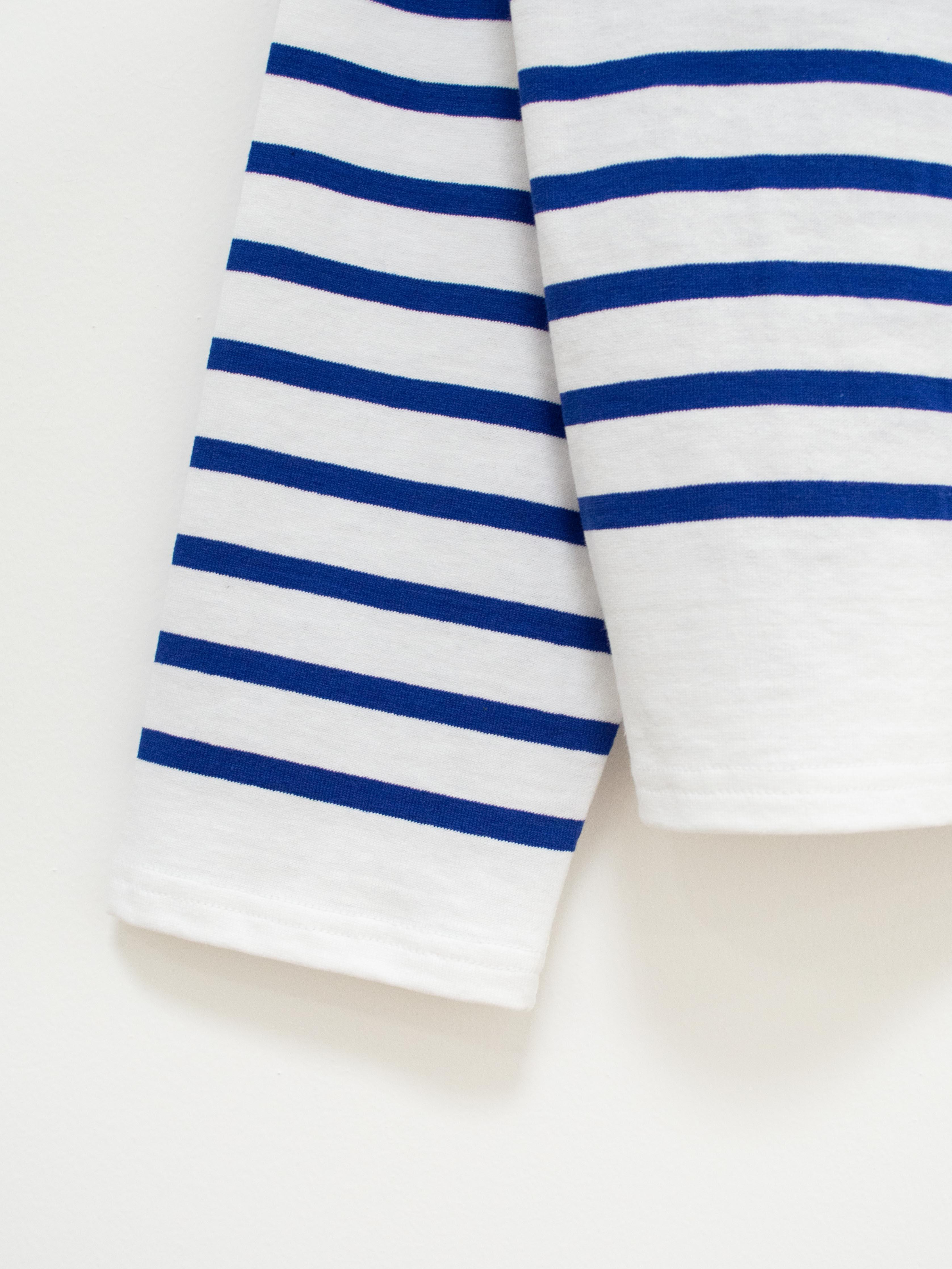 Namu Shop - Veritecoeur Le Minor Border Longsleeve Tee - Royal Blue x White
