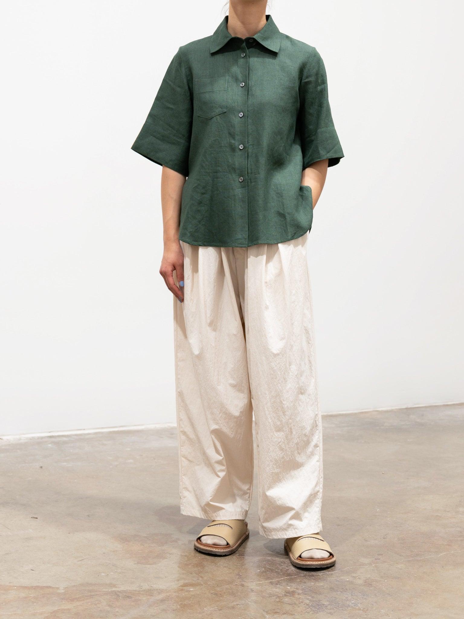 Namu Shop - Veritecoeur Recycled Nylon Tucked Pants - Black