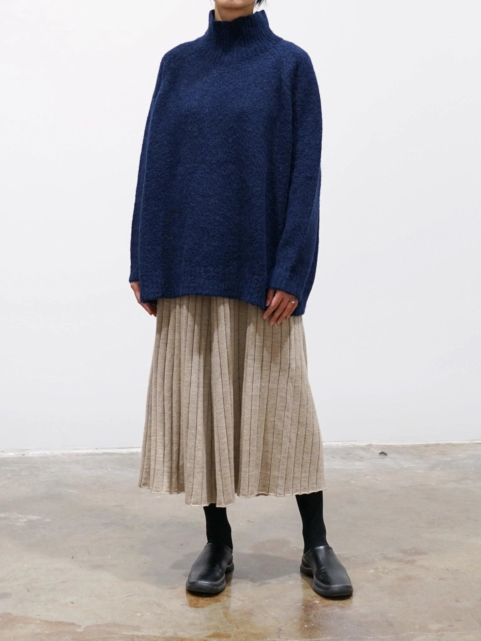 Namu Shop - Veritecoeur Shaggy Turtleneck Knit - Navy