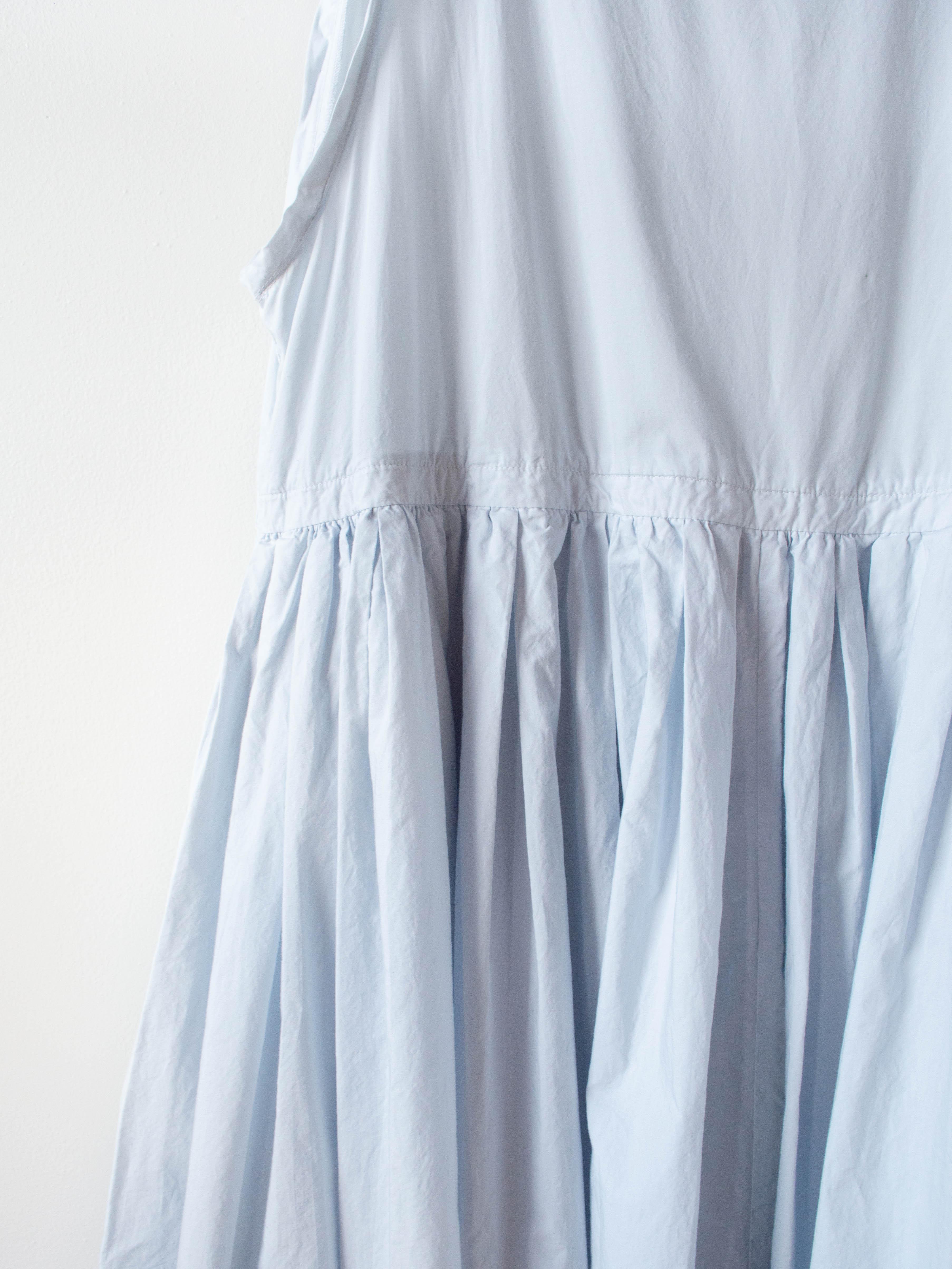 Namu Shop - Veritecoeur Sleeveless Gather Dress - Light Blue Gray