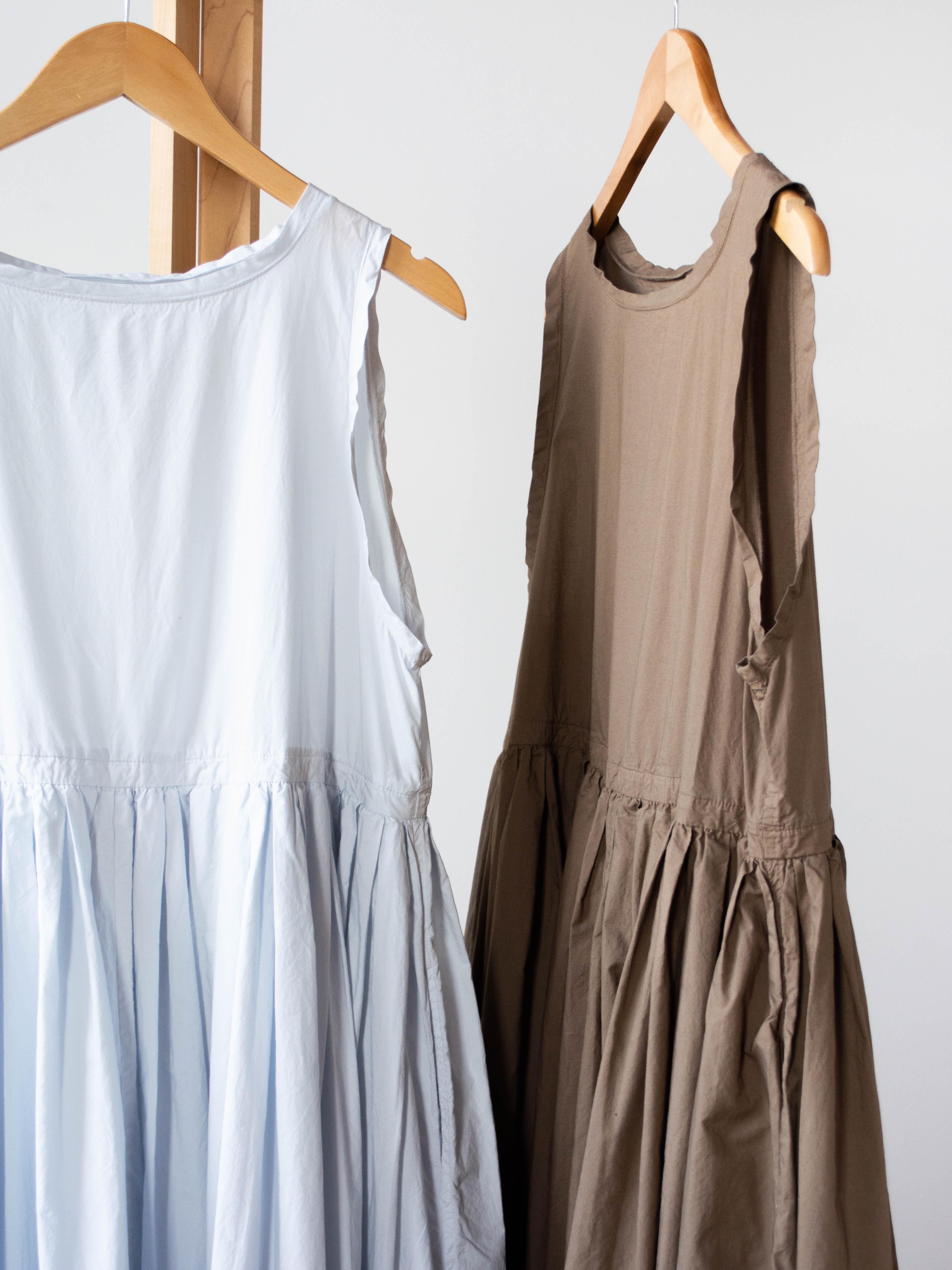 Namu Shop - Veritecoeur Sleeveless Gather Dress - Light Blue Gray