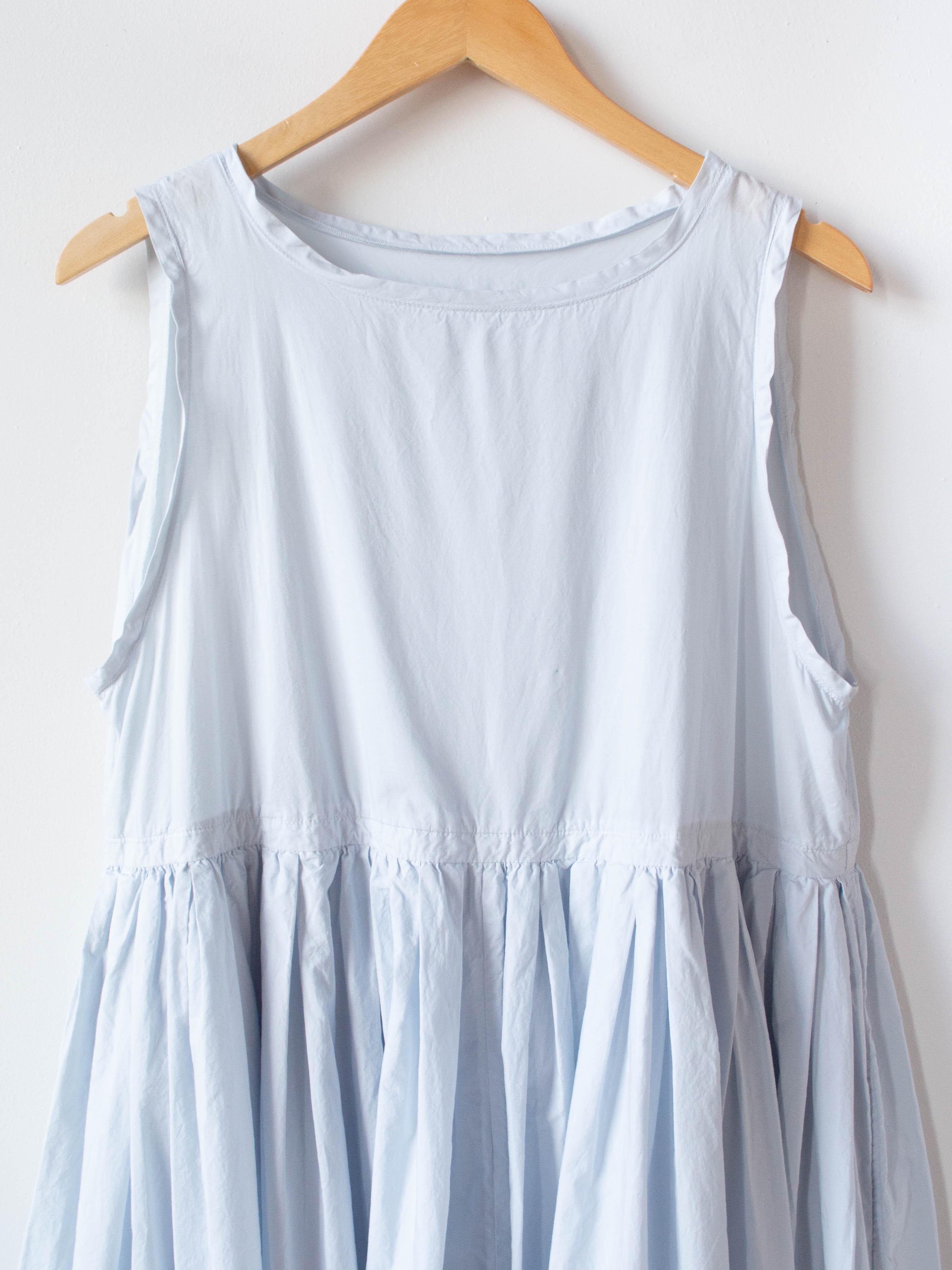 Namu Shop - Veritecoeur Sleeveless Gather Dress - Light Blue Gray