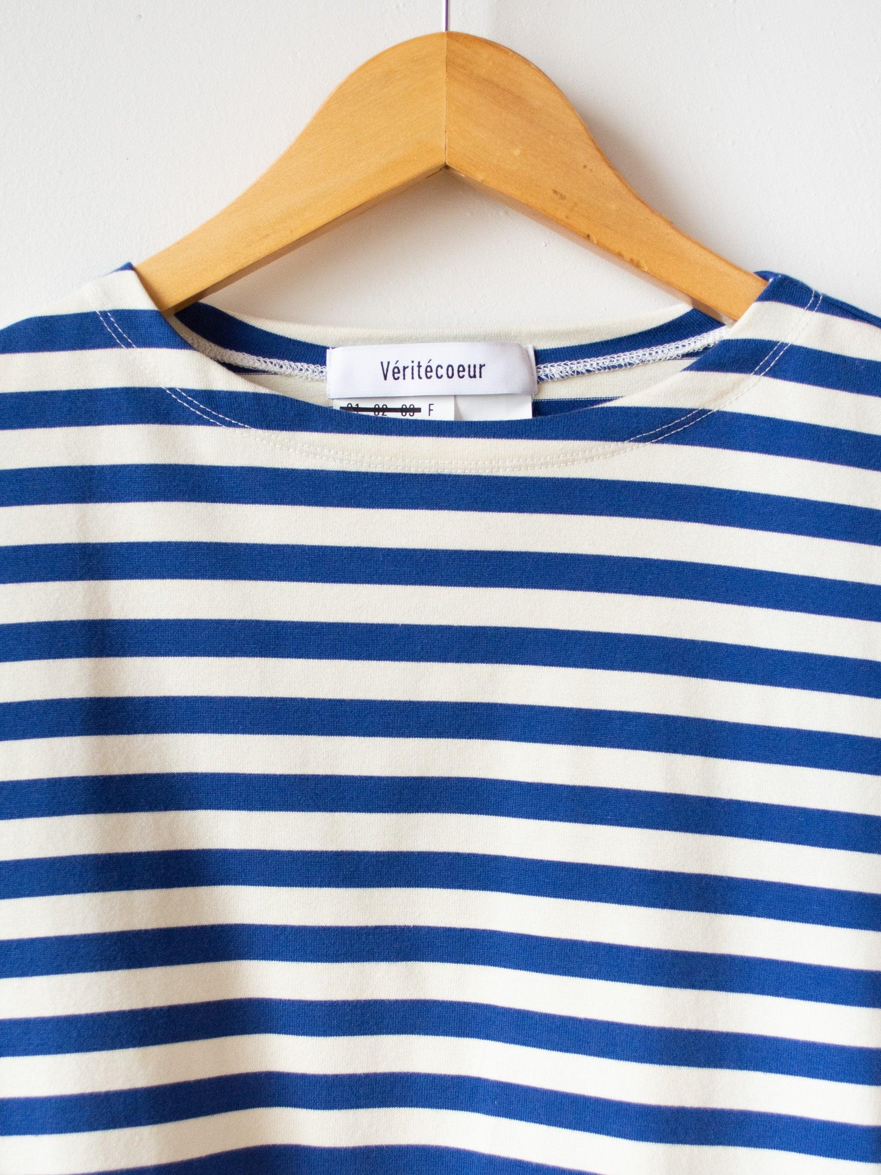 Namu Shop - Veritecoeur Striped Tee - Sand x Blue