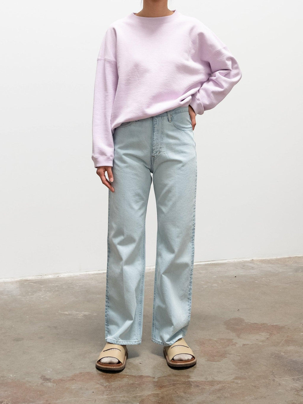 Namu Shop - Yleve Pressed Straight Denim - Ice Indigo