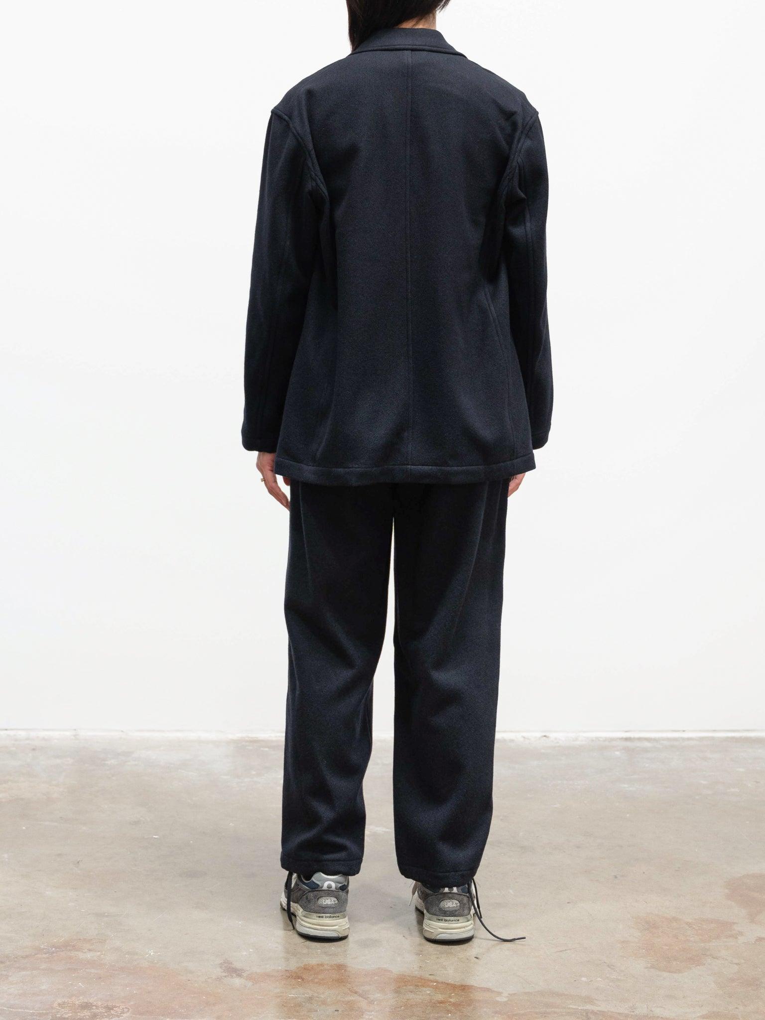 Namu Shop - Yleve Wool Cashmere College Flannel Easy Trousers - Navy