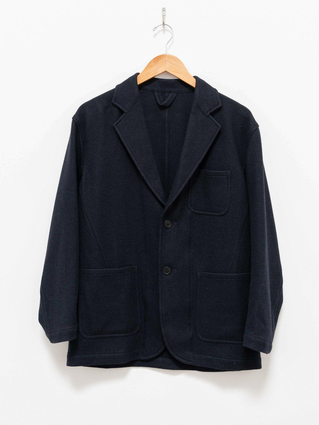 Namu Shop - Yleve Wool Cashmere College Flannel Jacket - Navy