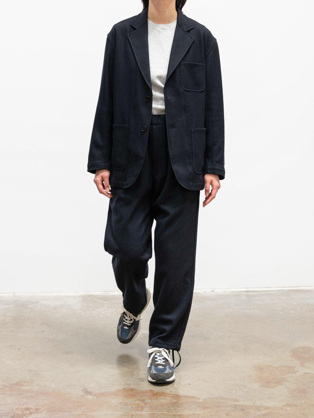 Namu Shop - Yleve Wool Cashmere College Flannel Jacket - Navy